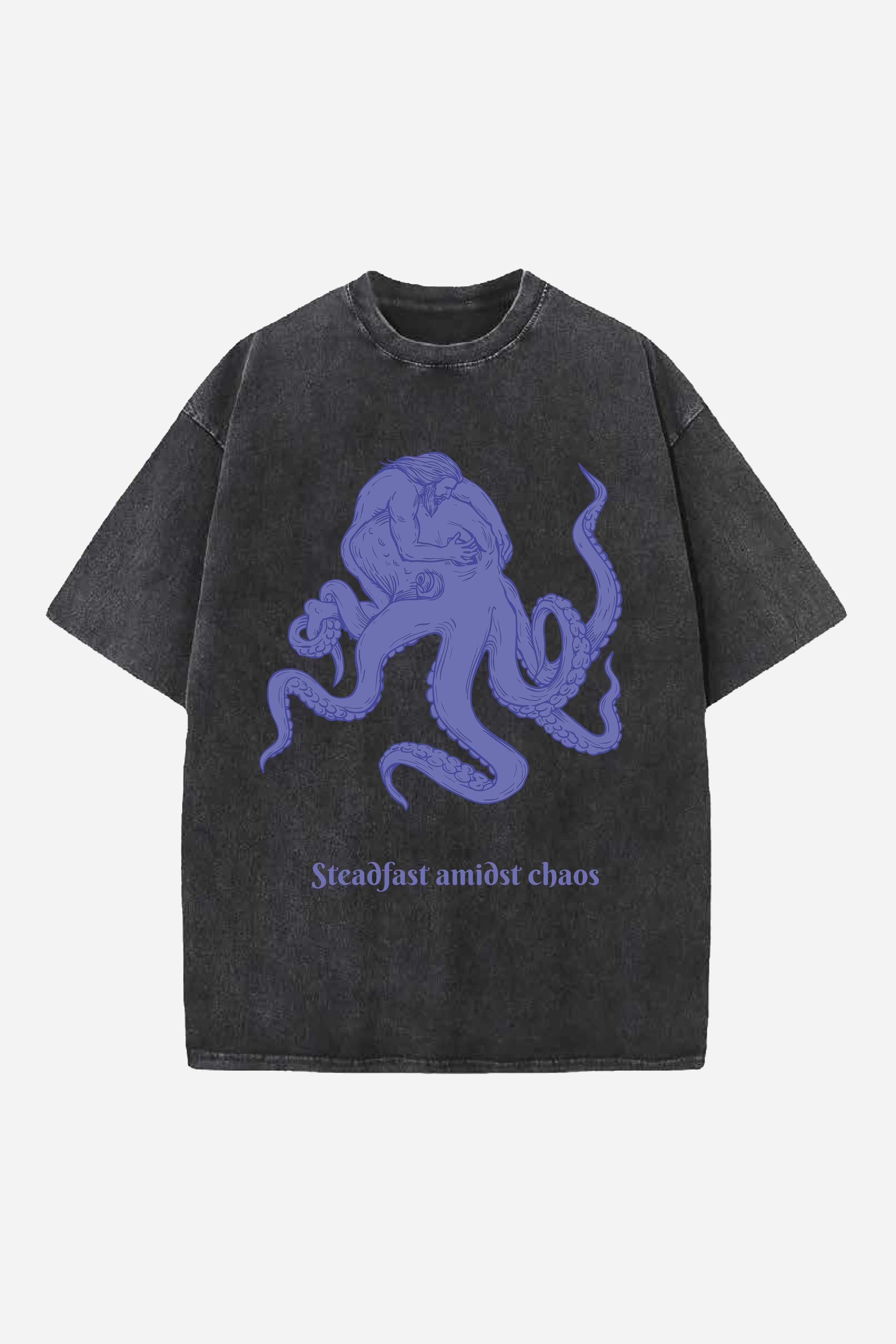 STEADFAST AMIDST CHAOS DESIGNED OVERSIZED T-SHIRT