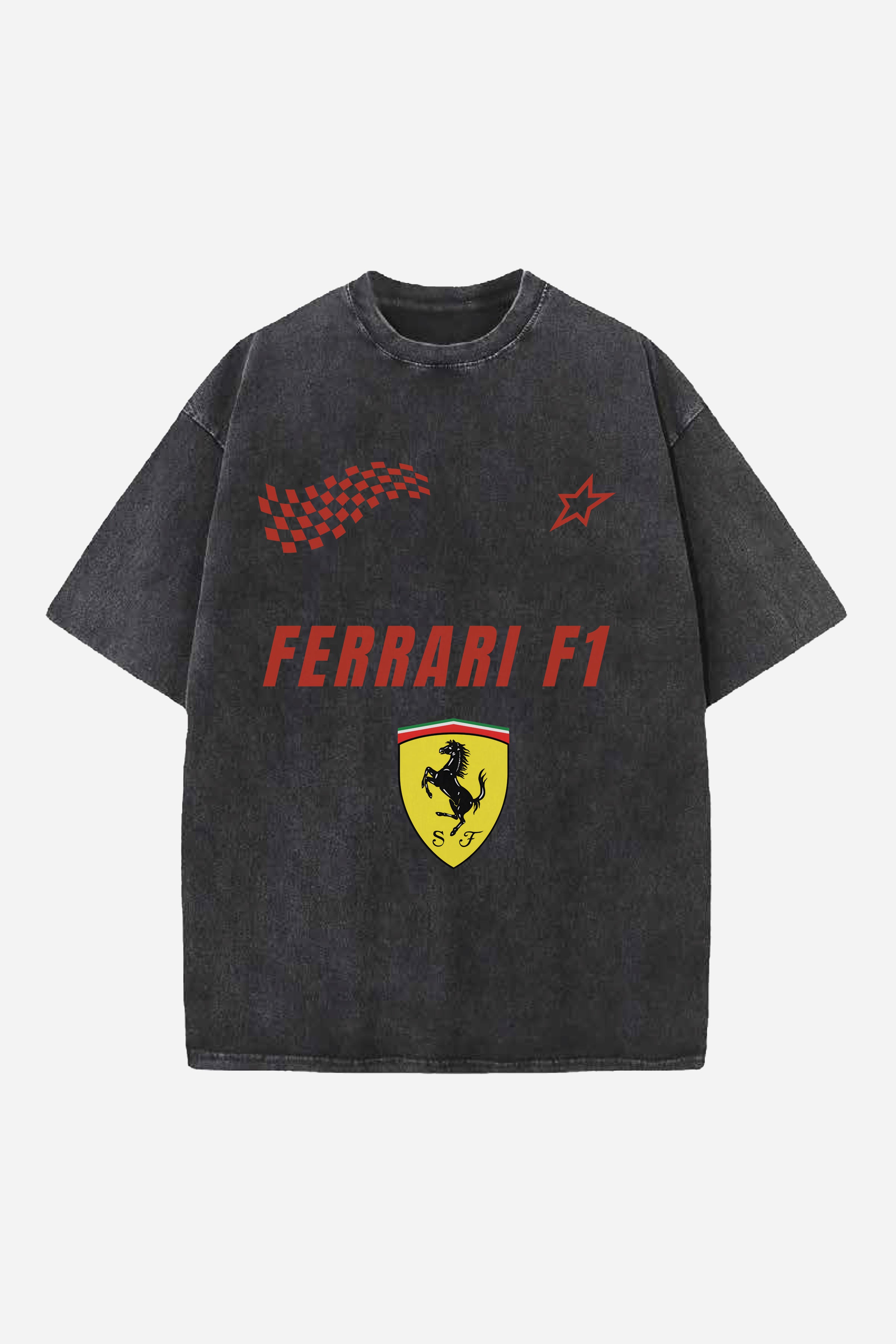 FERRARI F1 CARS DESIGNED OVERSIZED T-SHIRT