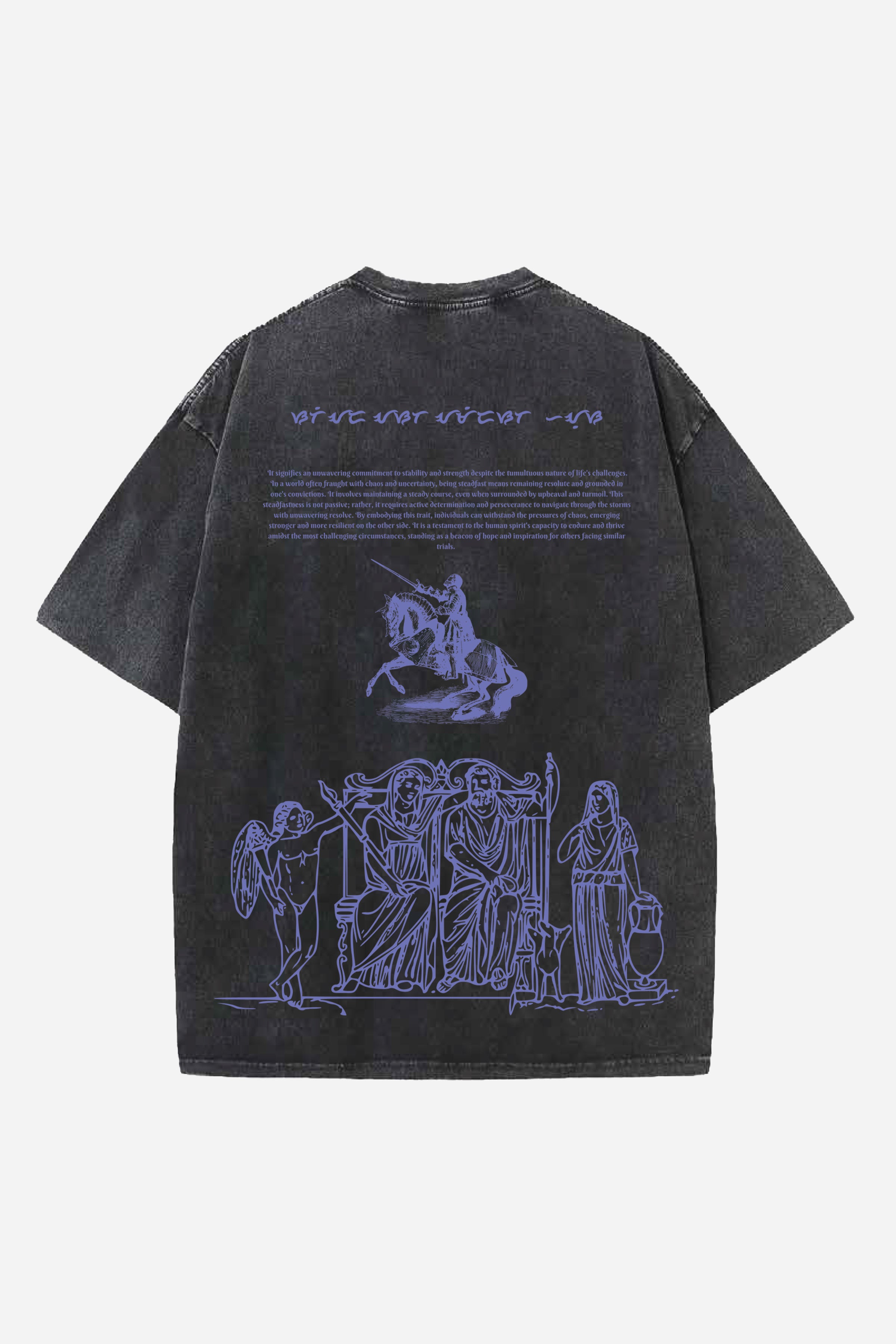 STEADFAST AMIDST CHAOS DESIGNED OVERSIZED T-SHIRT