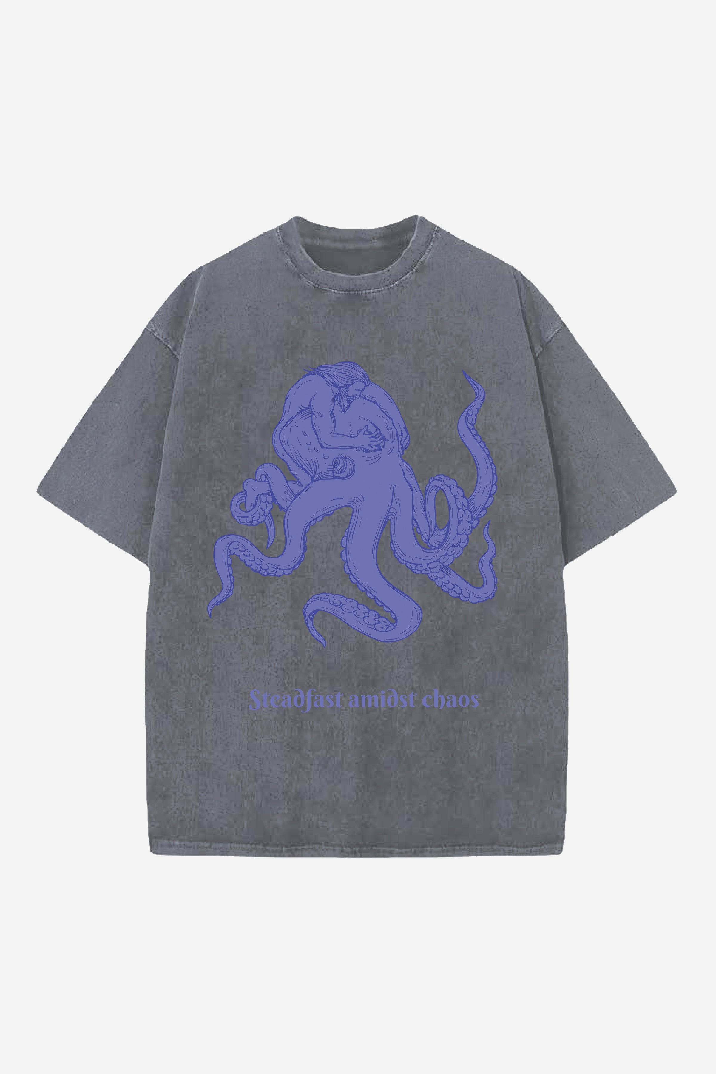 STEADFAST AMIDST CHAOS DESIGNED OVERSIZED T-SHIRT