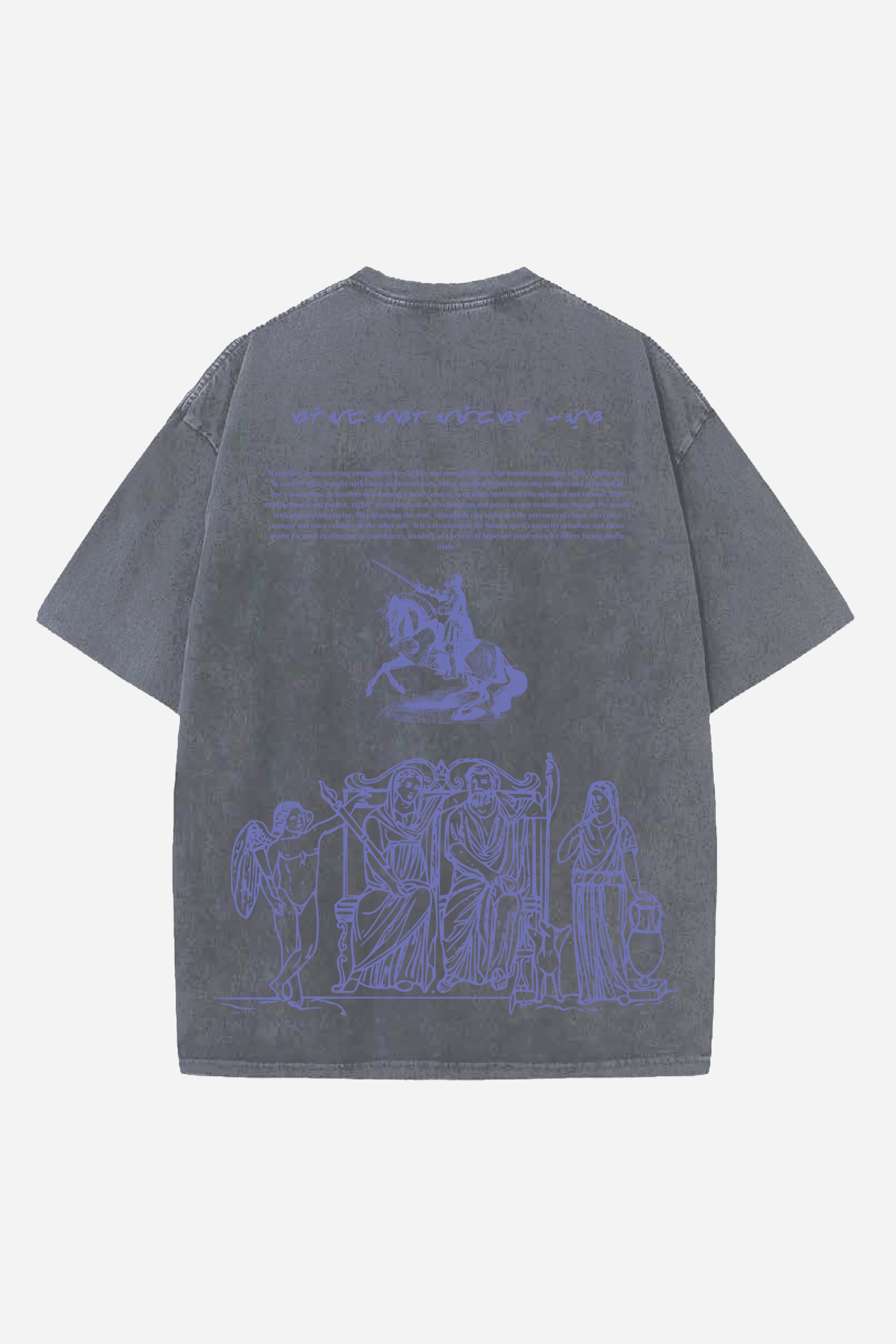 STEADFAST AMIDST CHAOS DESIGNED OVERSIZED T-SHIRT