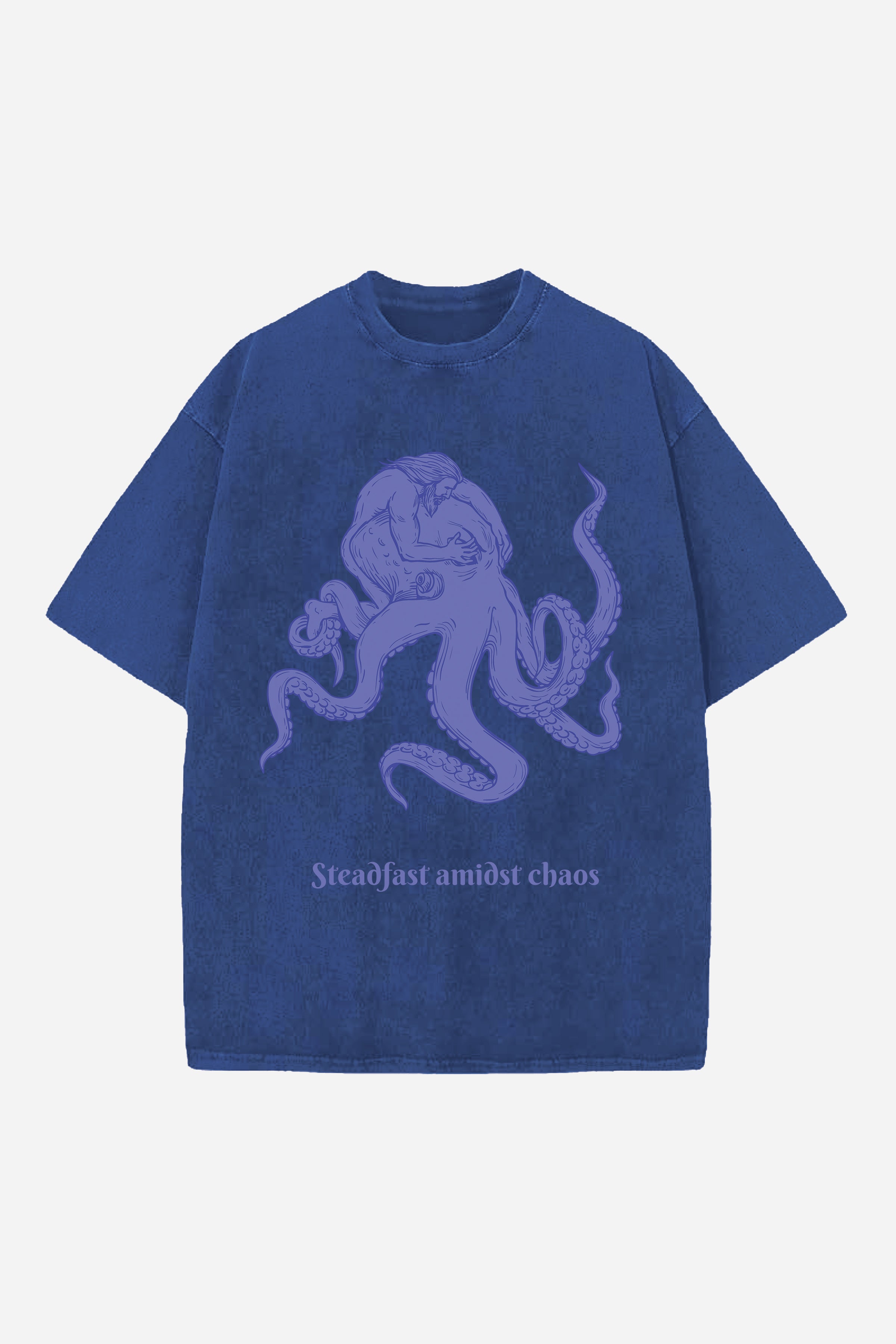 STEADFAST AMIDST CHAOS DESIGNED OVERSIZED T-SHIRT