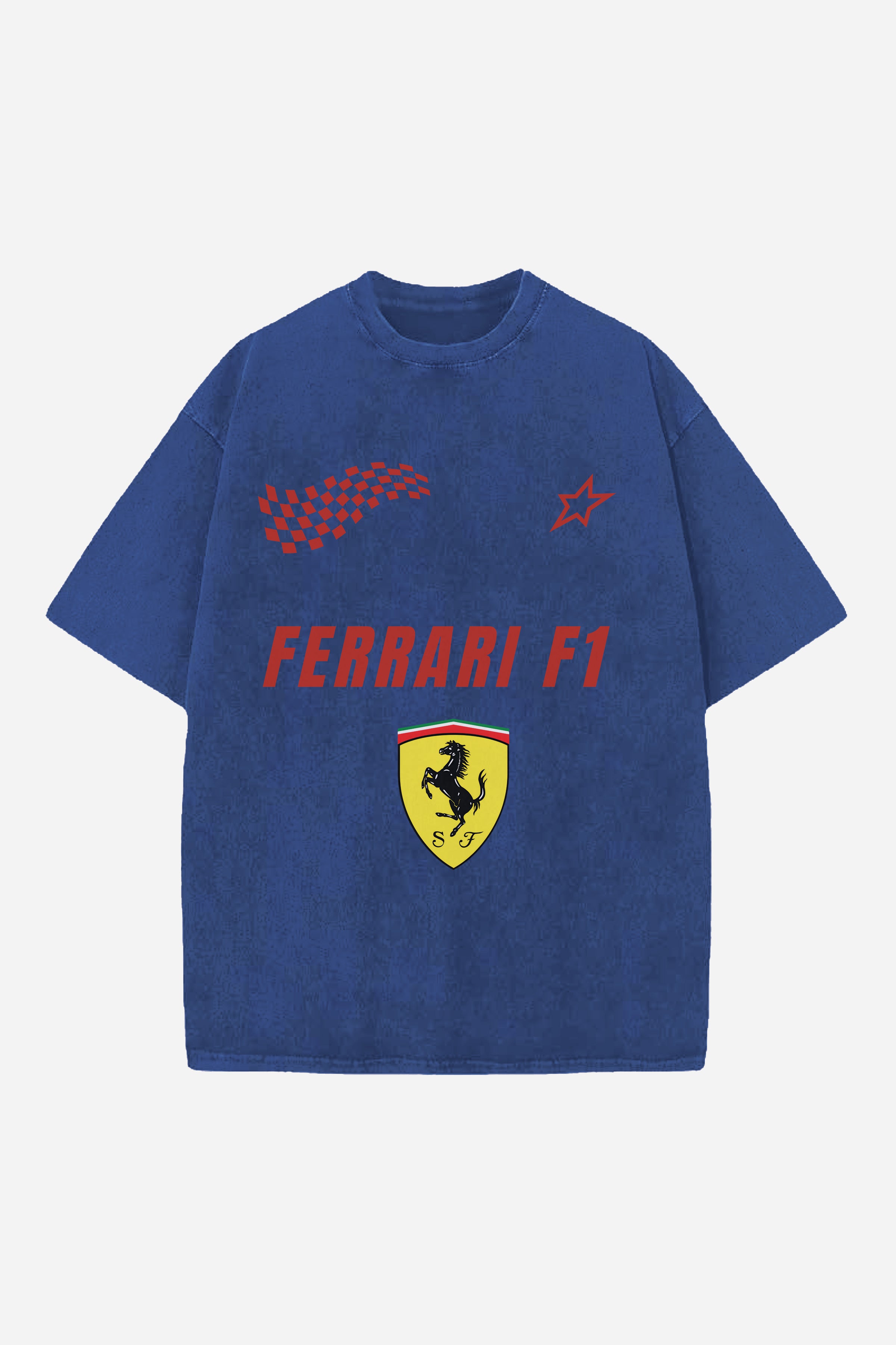 FERRARI F1 CARS DESIGNED OVERSIZED T-SHIRT