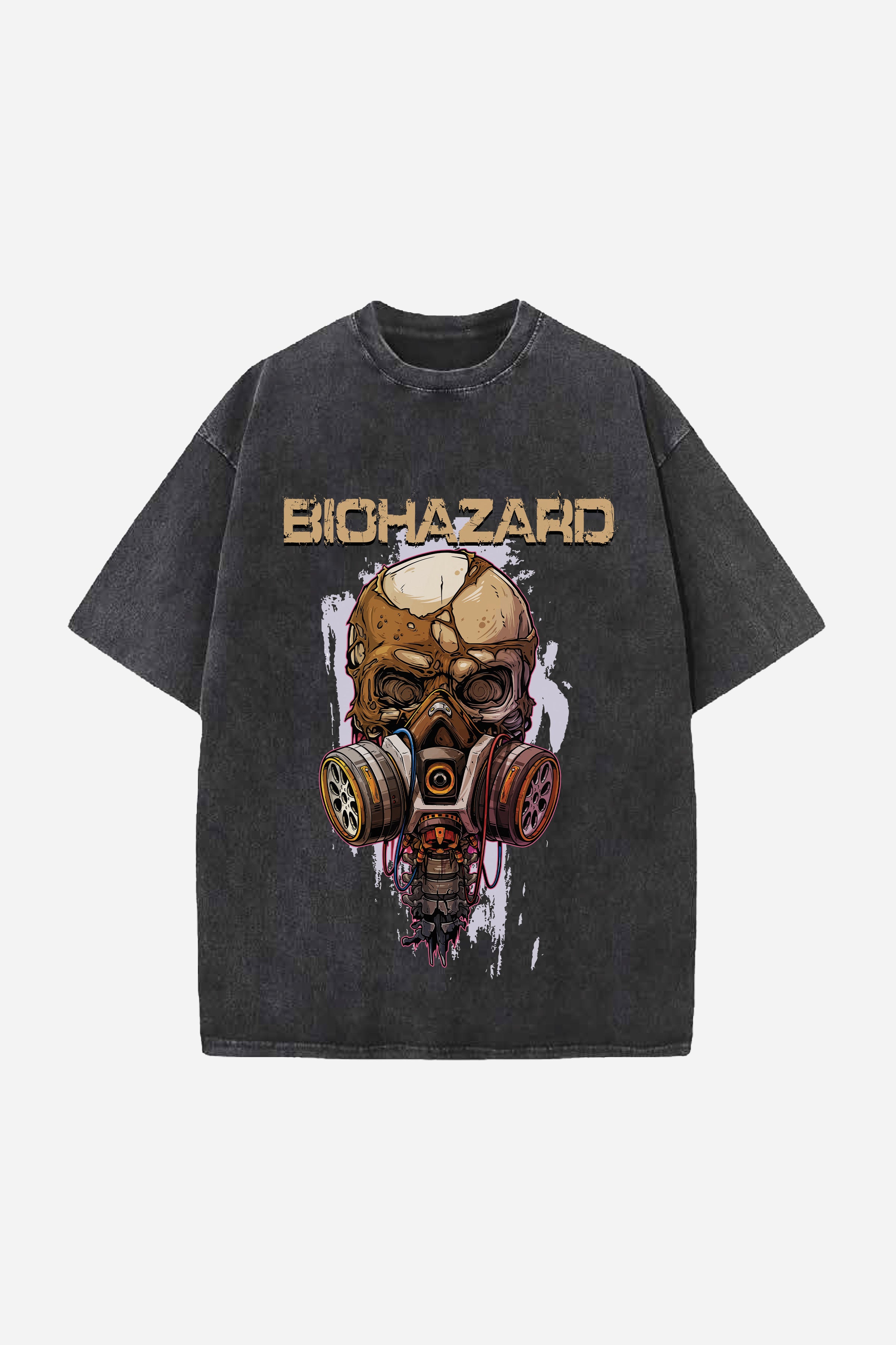 BIOHAZARD DESIGNED OVERSIZED T-SHIRT