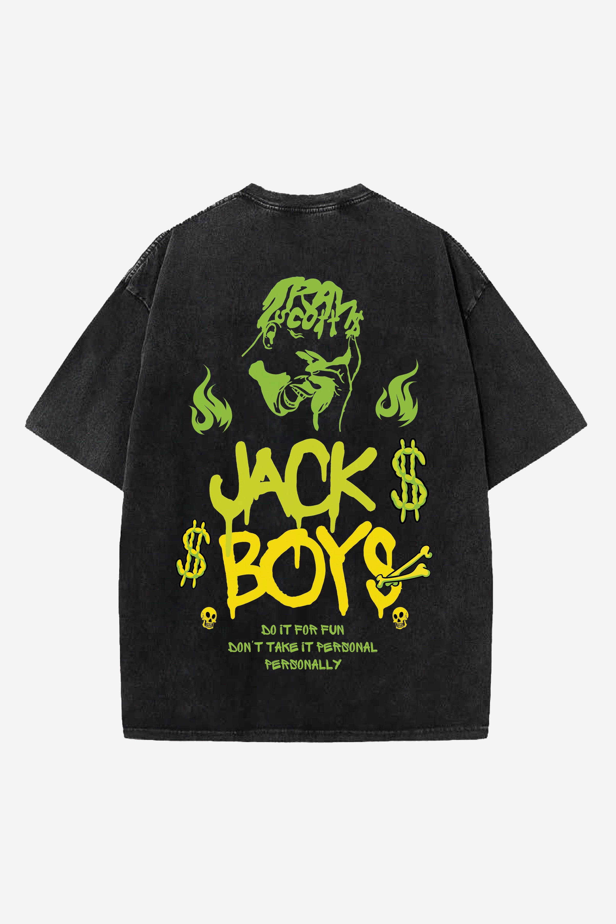 JACK BOYS DESIGNED ACID-WASH OVERSIZED T-SHIRT