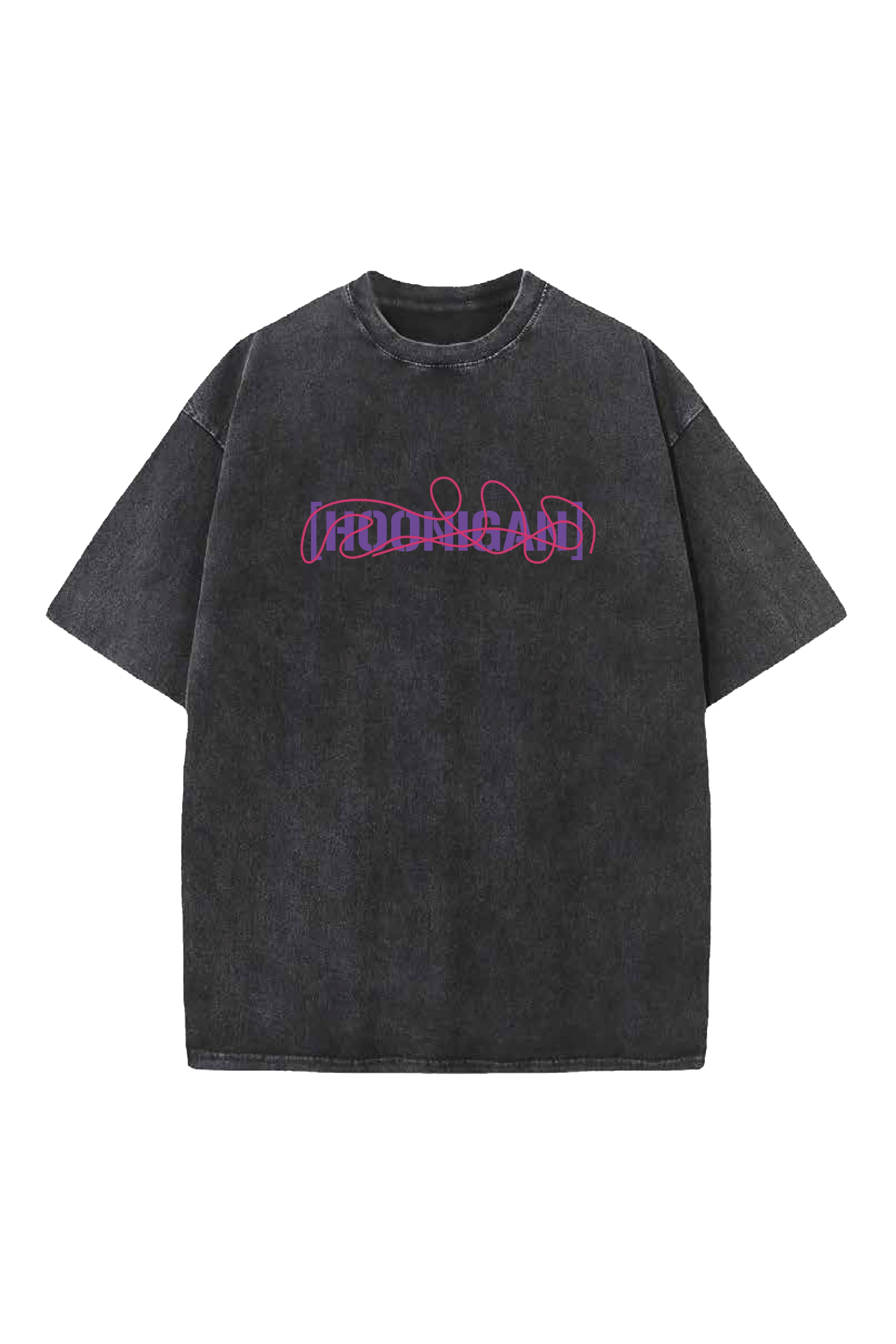 HOONIGAN CARS DESIGNED ACID-WASH OVERSIZED T-SHIRT