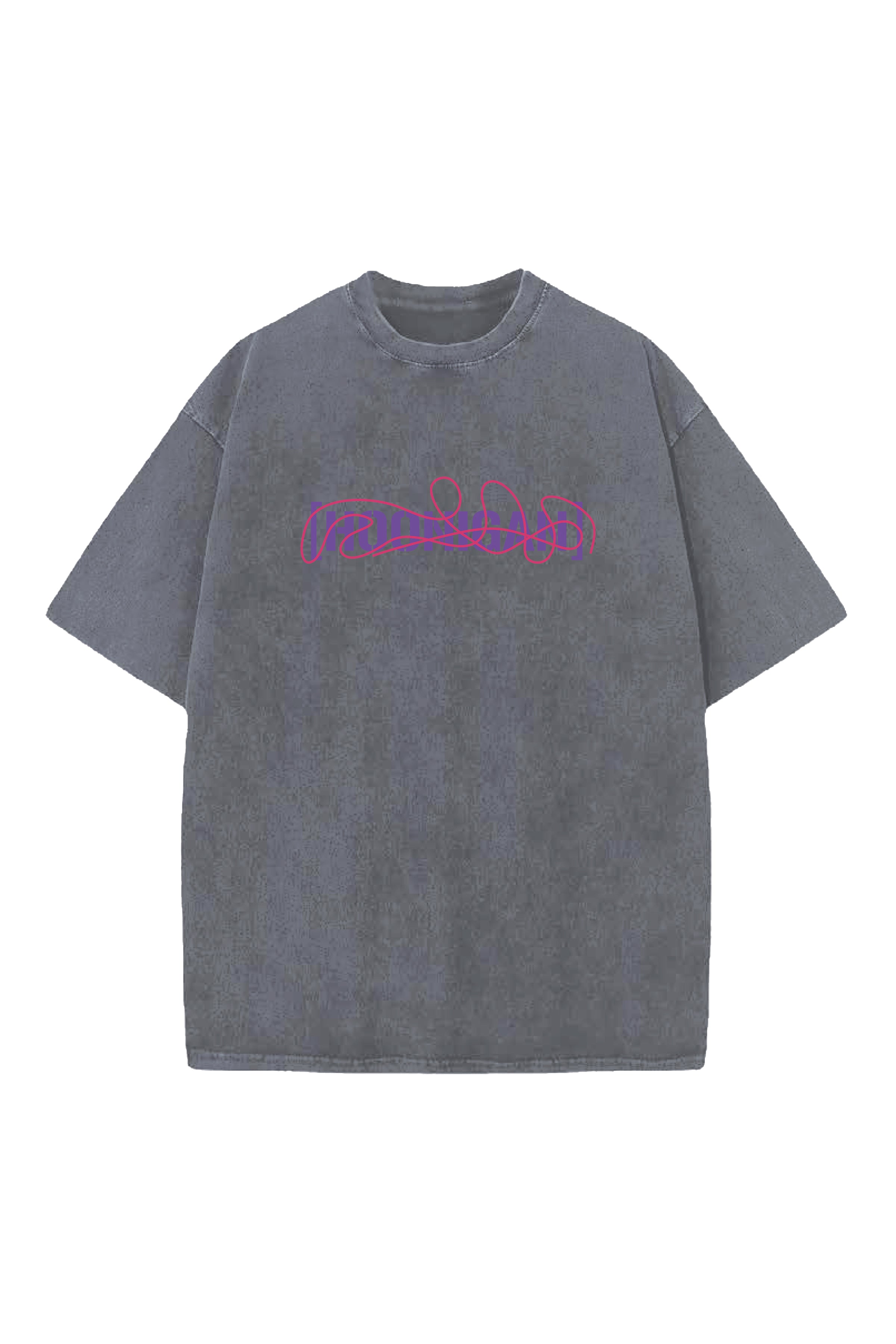 HOONIGAN CARS DESIGNED ACID-WASH OVERSIZED T-SHIRT