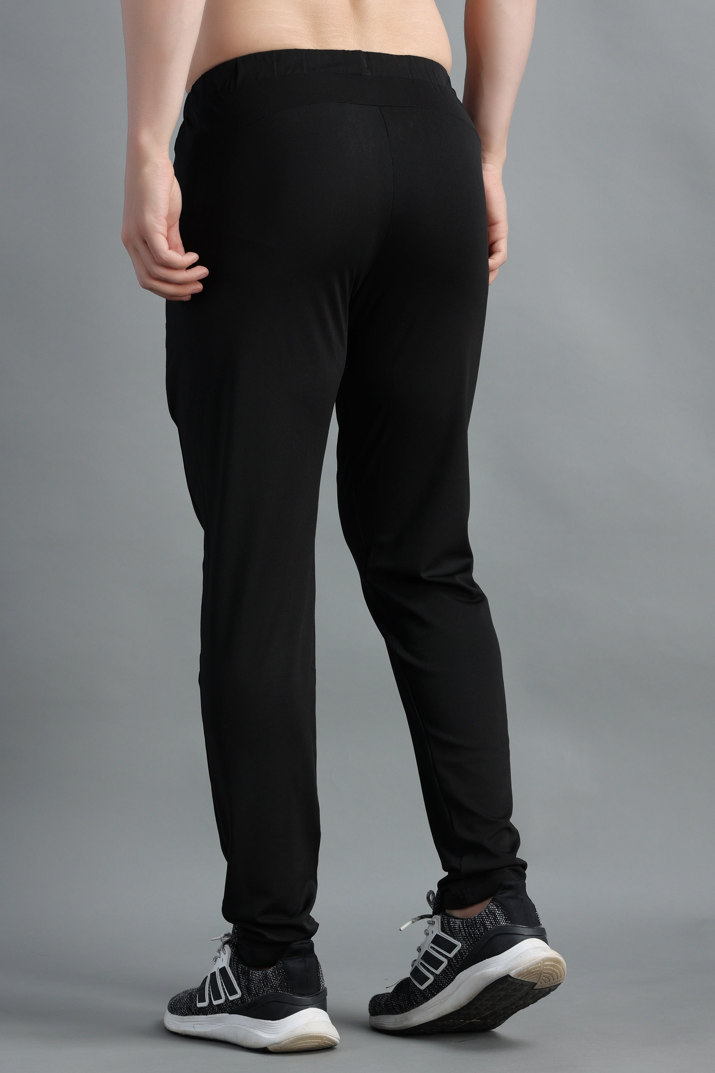 Black straight fit Highly Stretchable Joggers | Track Pants