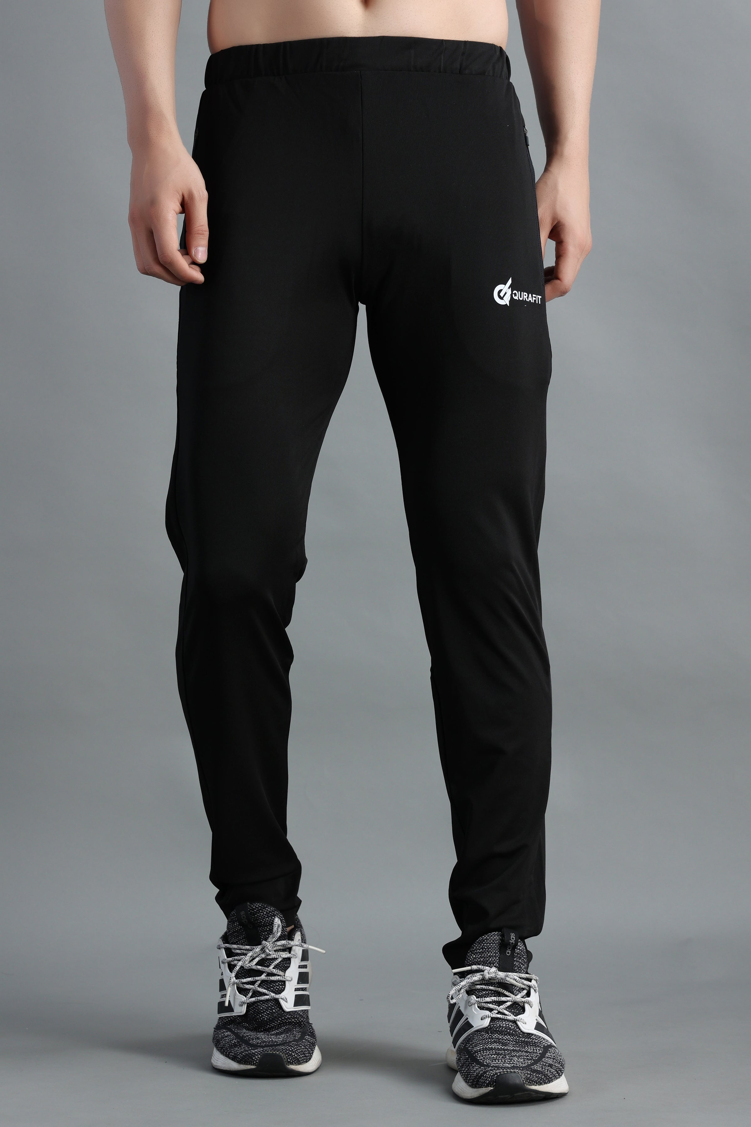 Black straight fit Highly Stretchable Joggers | Track Pants