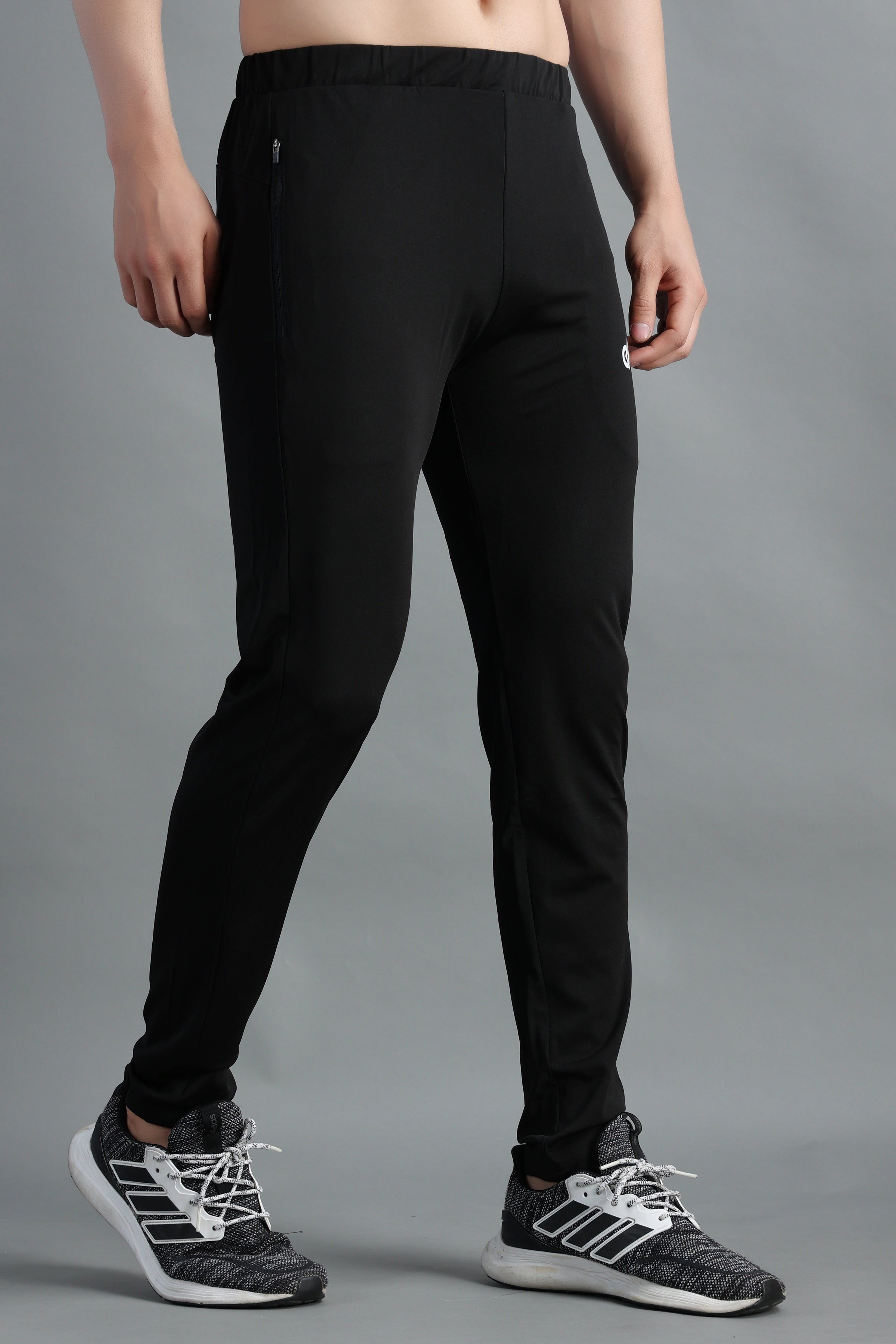 Black straight fit Highly Stretchable Joggers | Track Pants