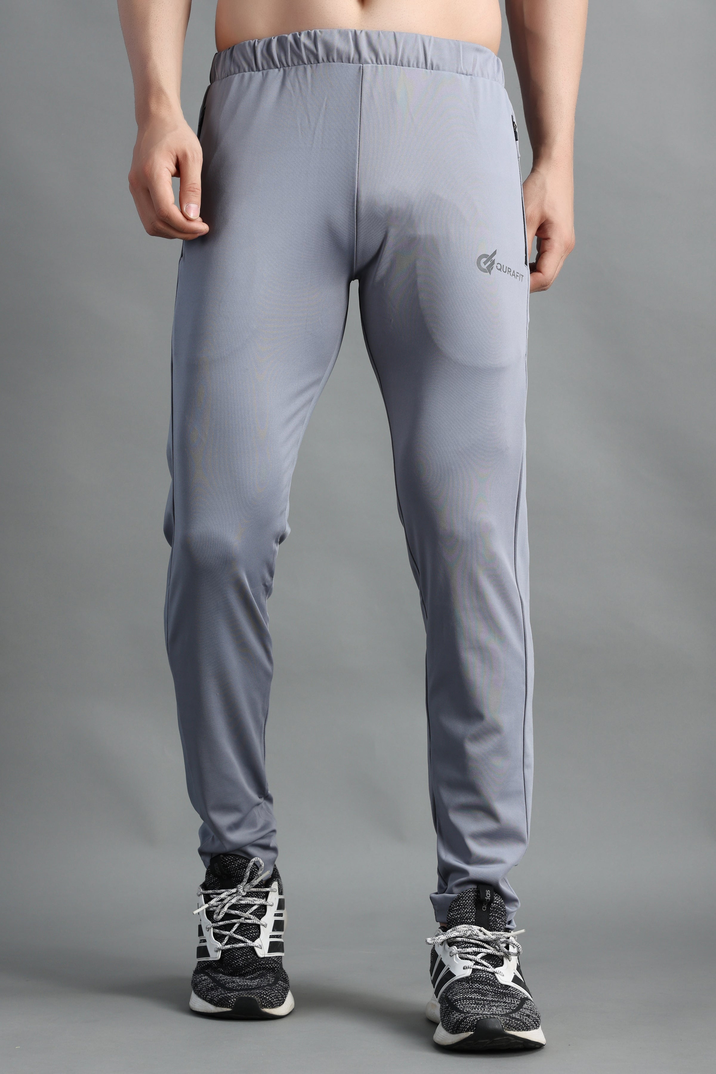 Light Gray straight fit Highly Stretchable Joggers | Track Pants