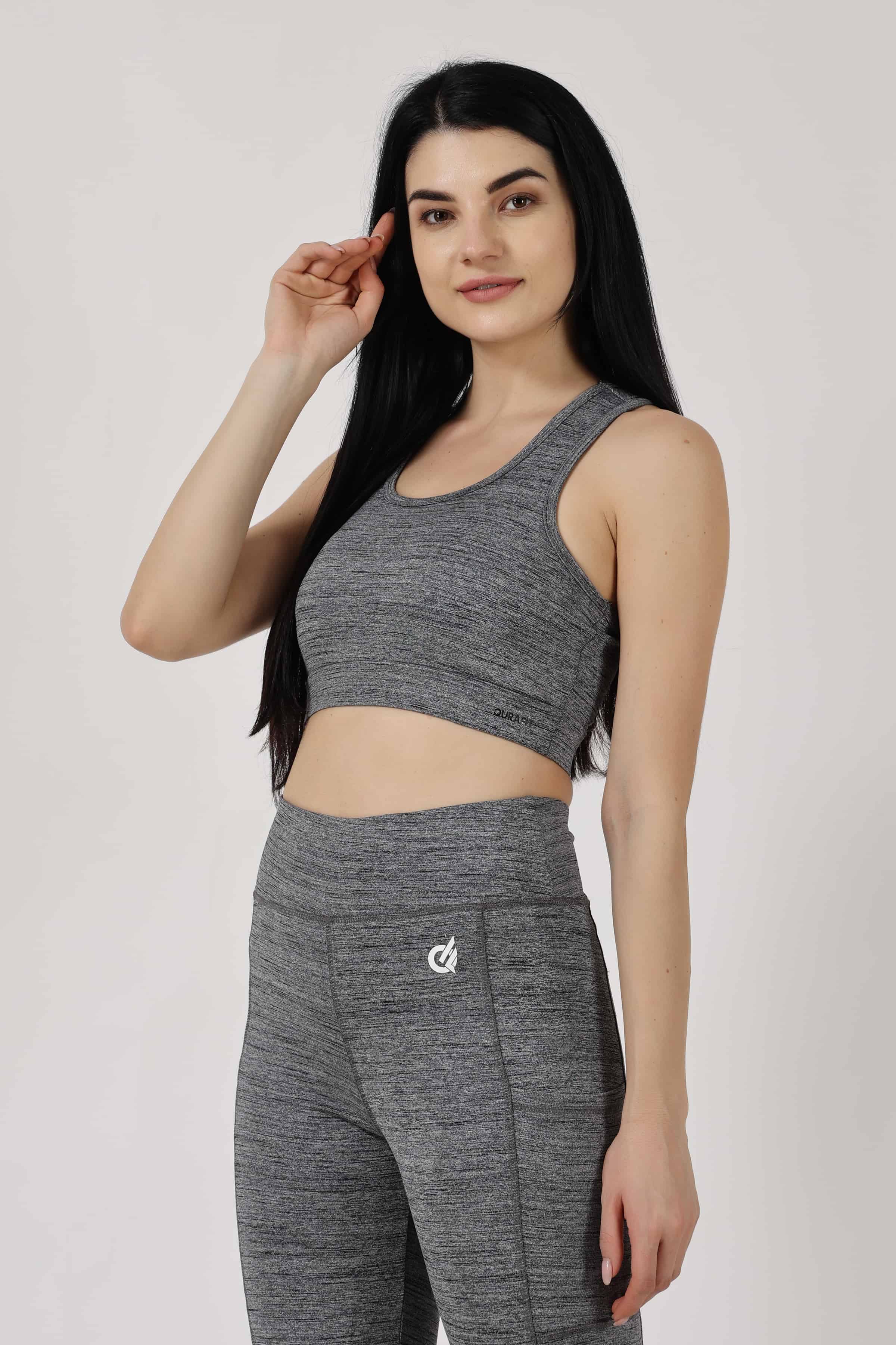 Combo Built Different Ash Gray Leggings with Sports Bra