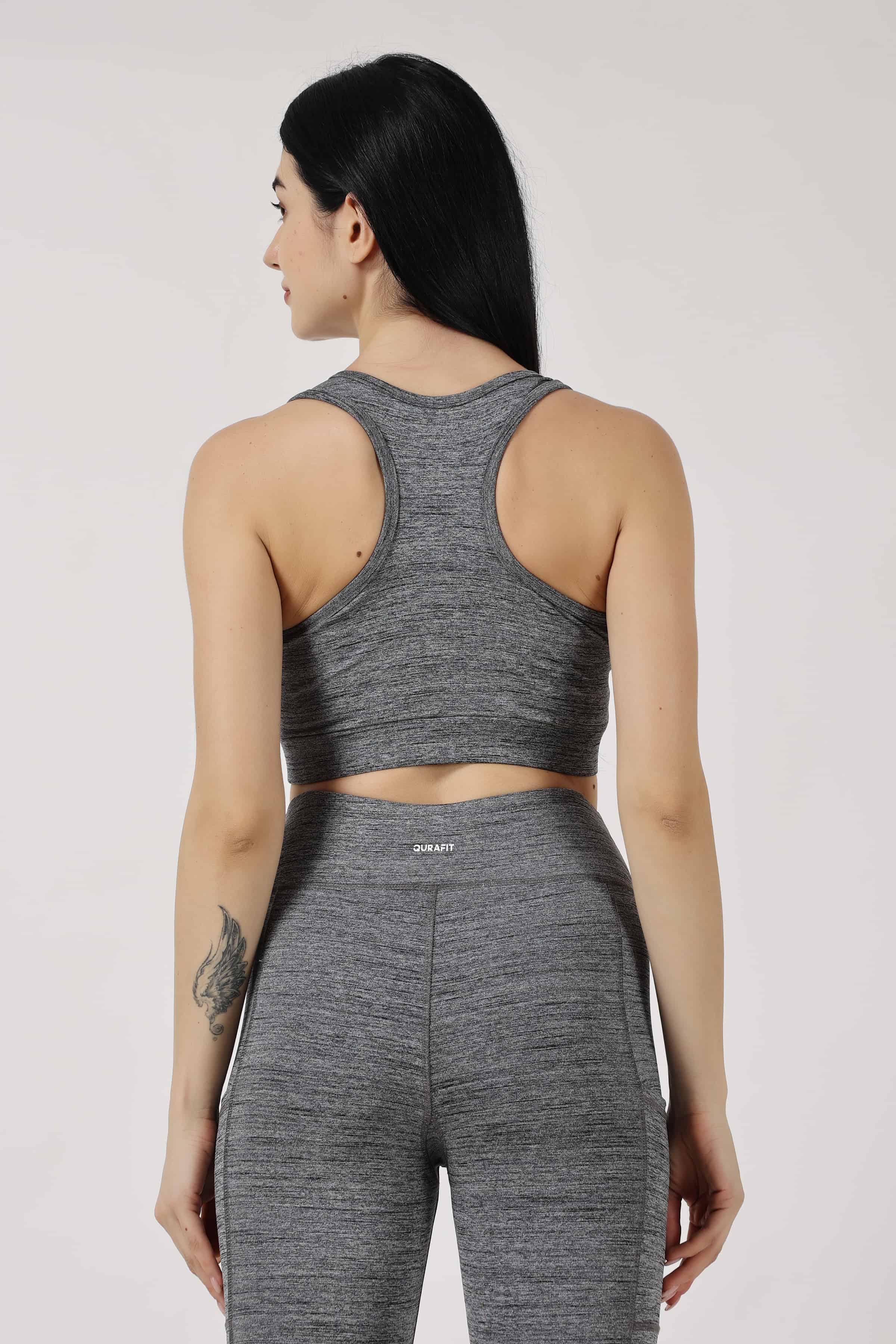 Combo Built Different Ash Gray Leggings with Sports Bra