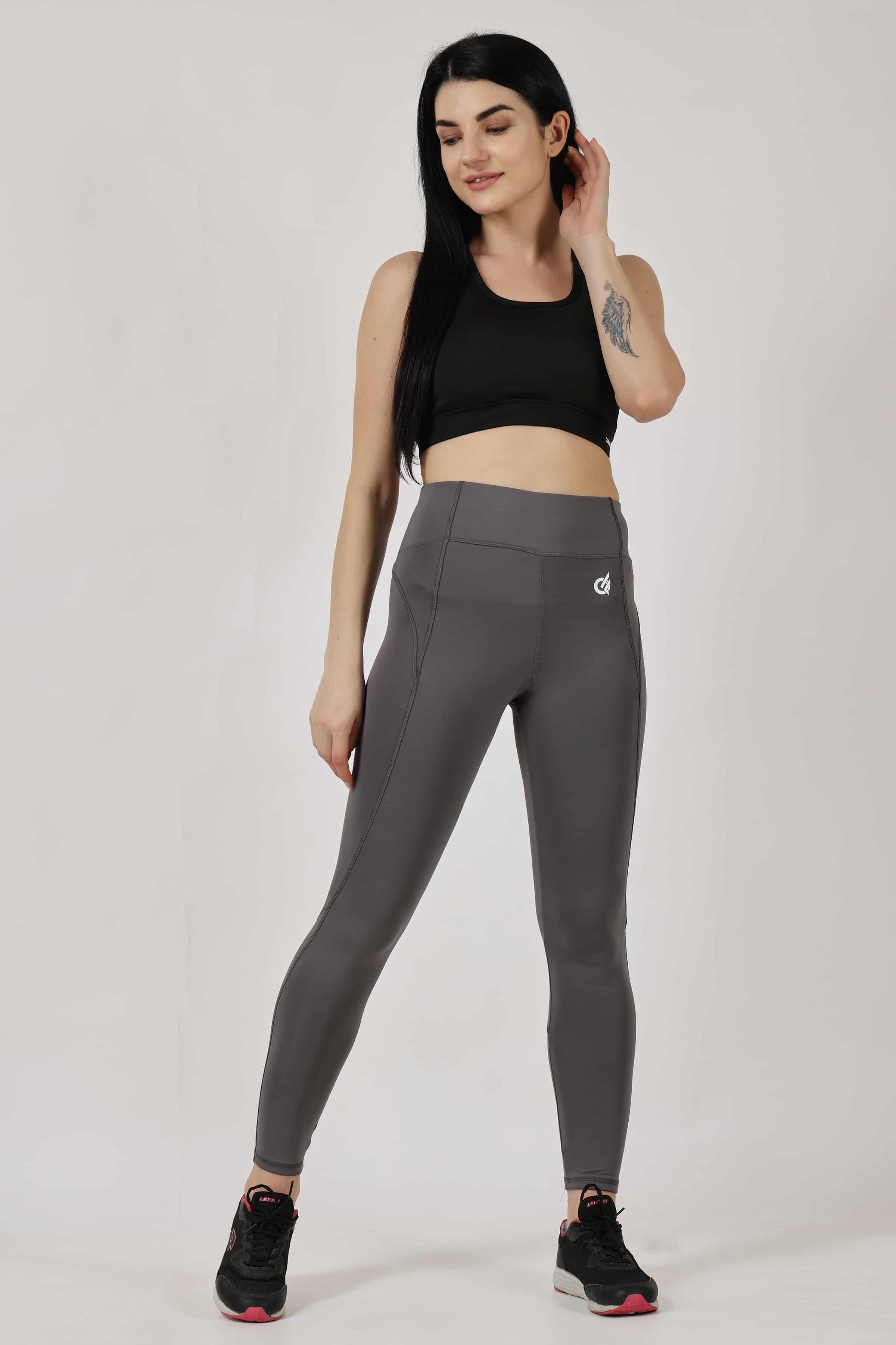 Mid Gray Highly Stretchable Leggings | Tights