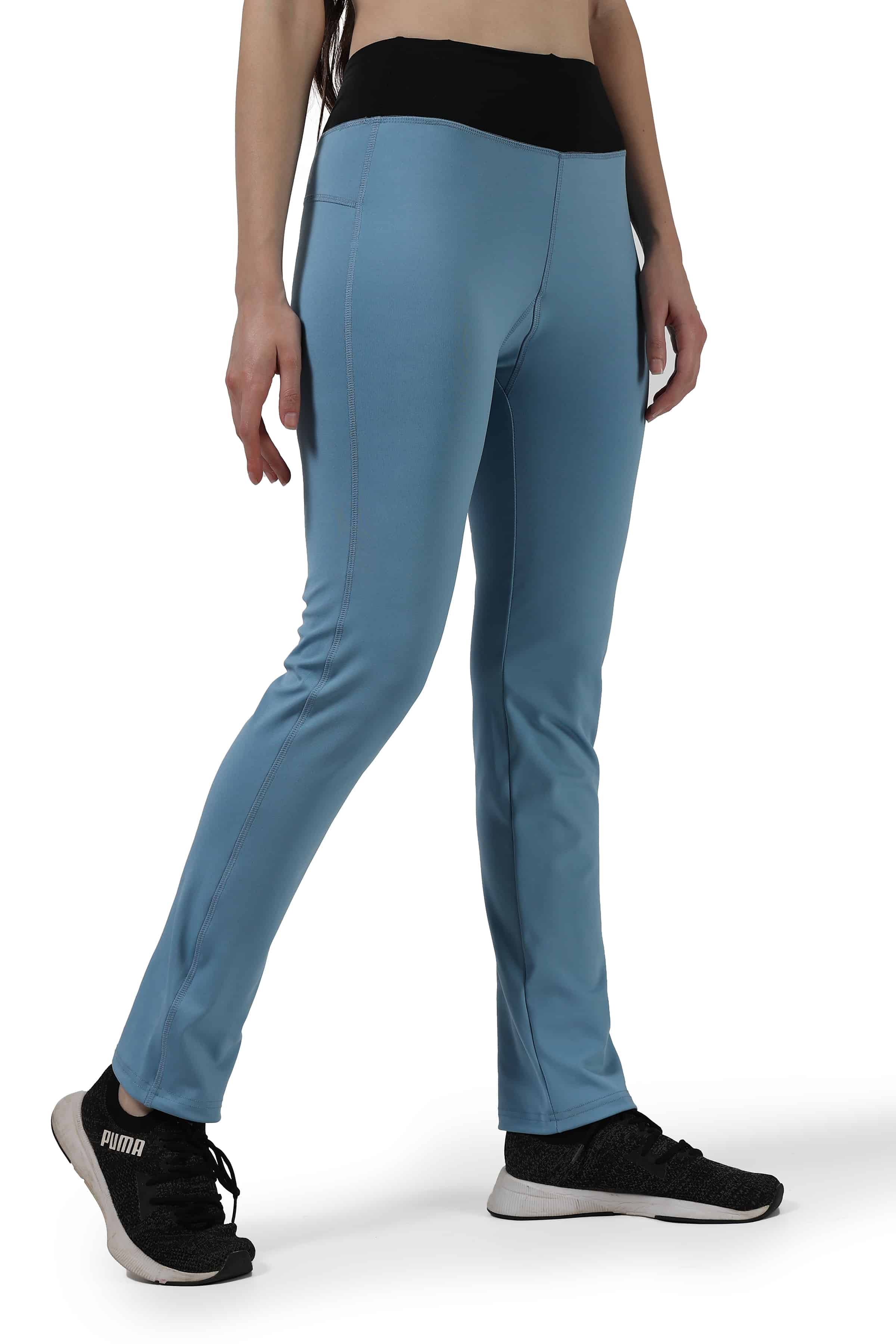 Ethereal Blue Highly Stretchable Straight Fit Legging