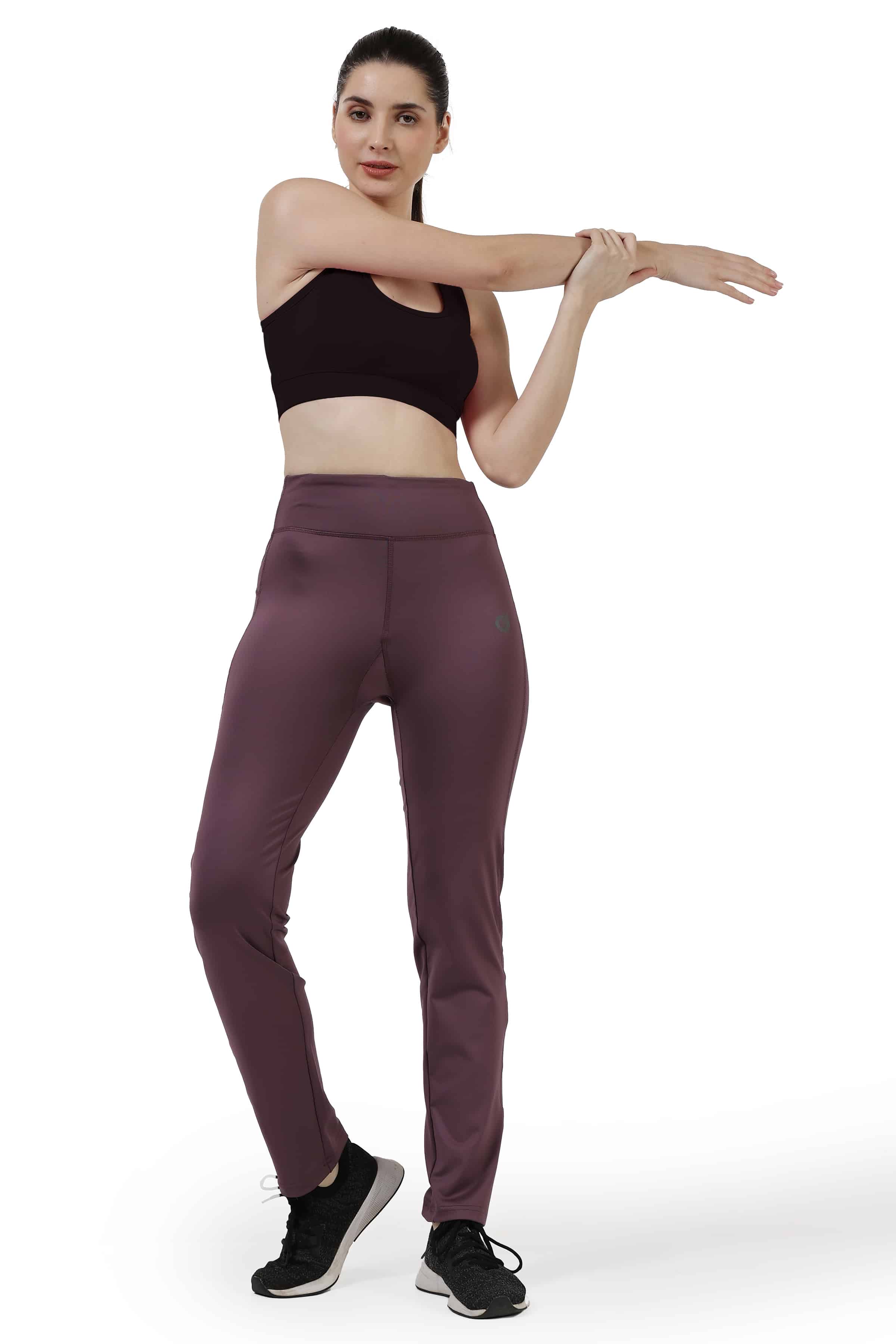 Burgundy Highly Stretchable Straight Fit Leggings