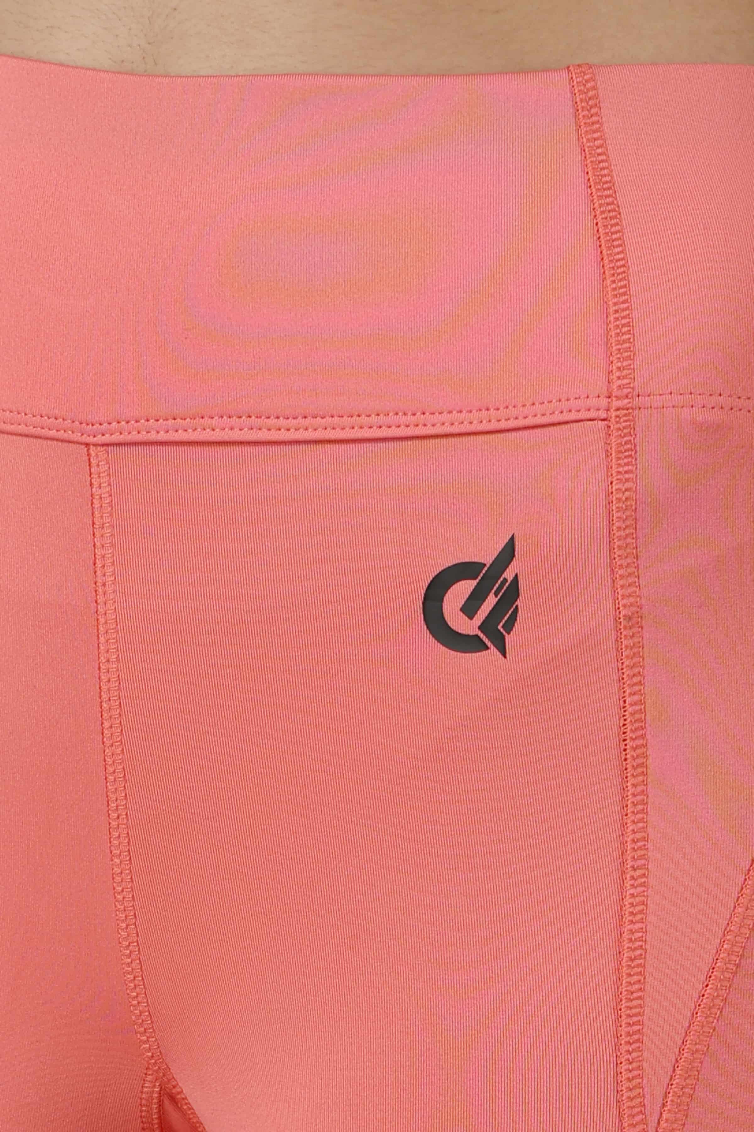 Coral Haze with one zip pocket on Belt Highly Stretchable Leggings | Tights