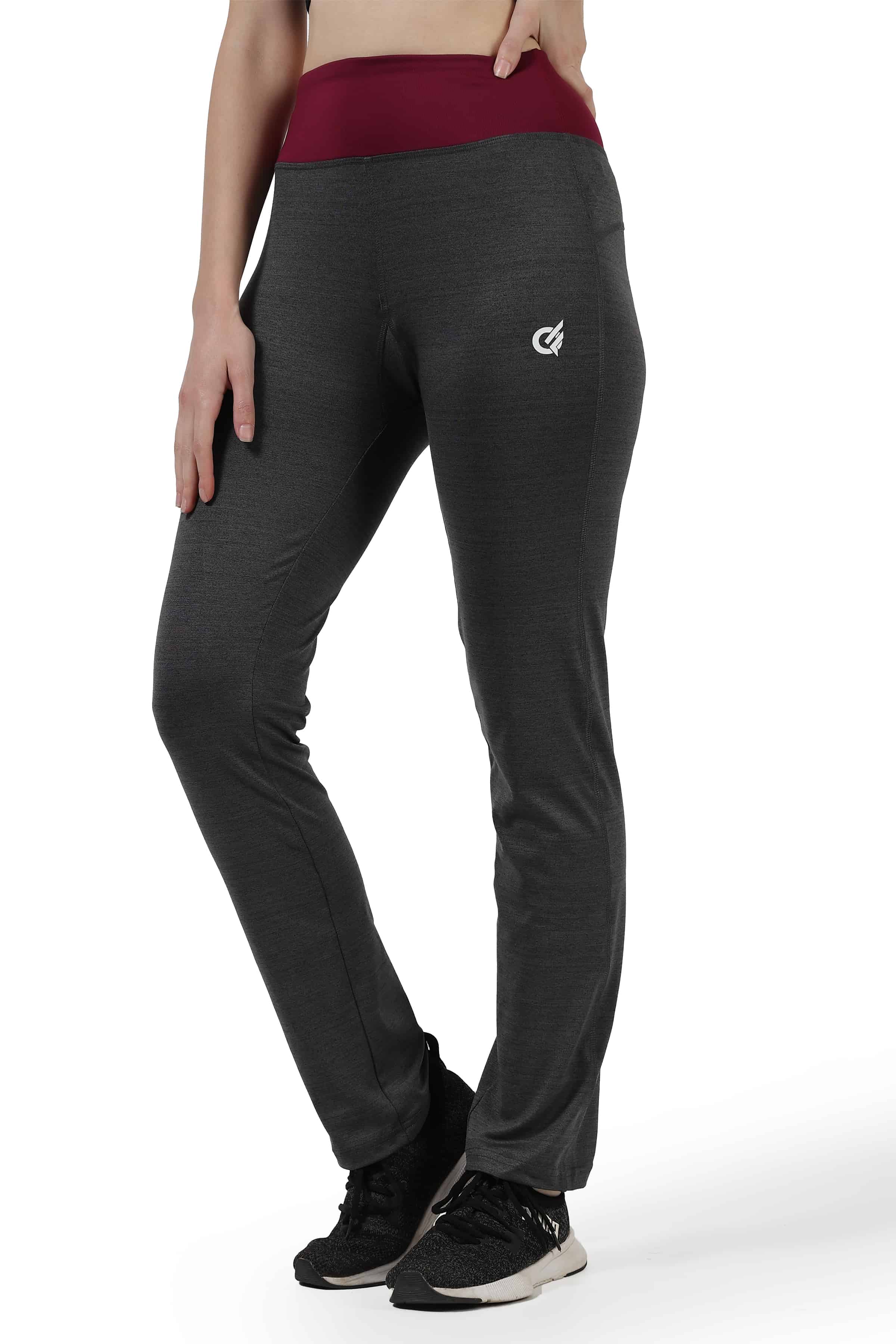 Light Granite Gray with Magenta Blend Highly Stretchable Straight Fit Legging