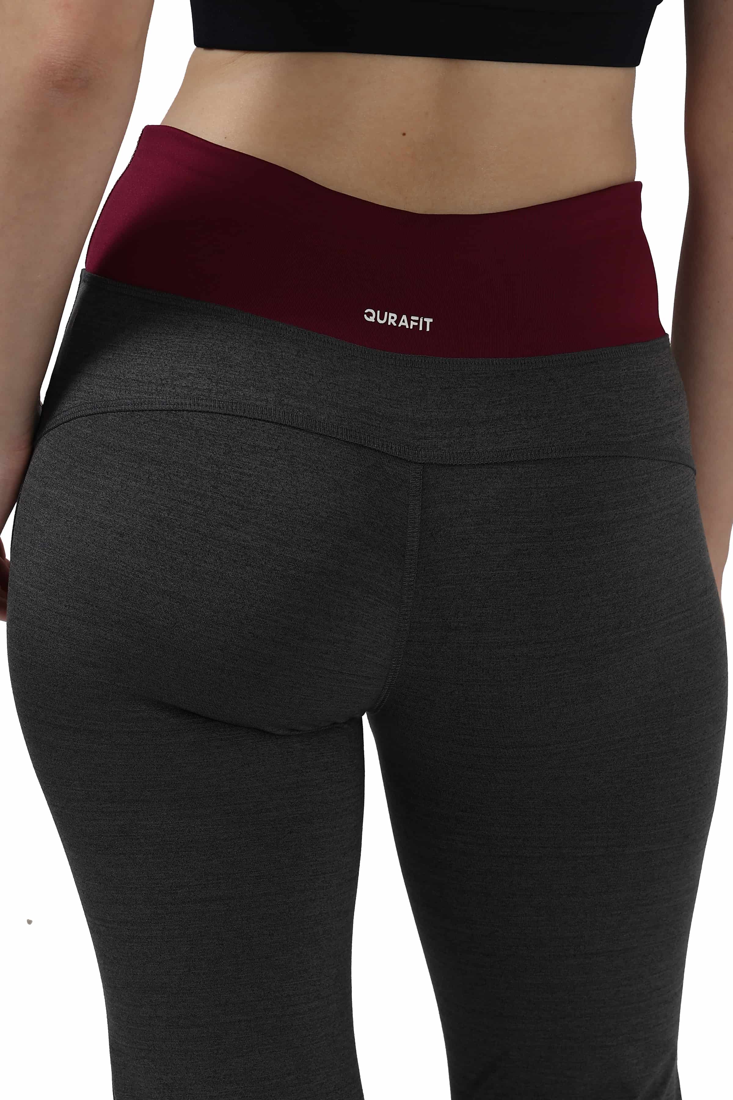 Light Granite Gray with Magenta Blend Highly Stretchable Straight Fit Legging