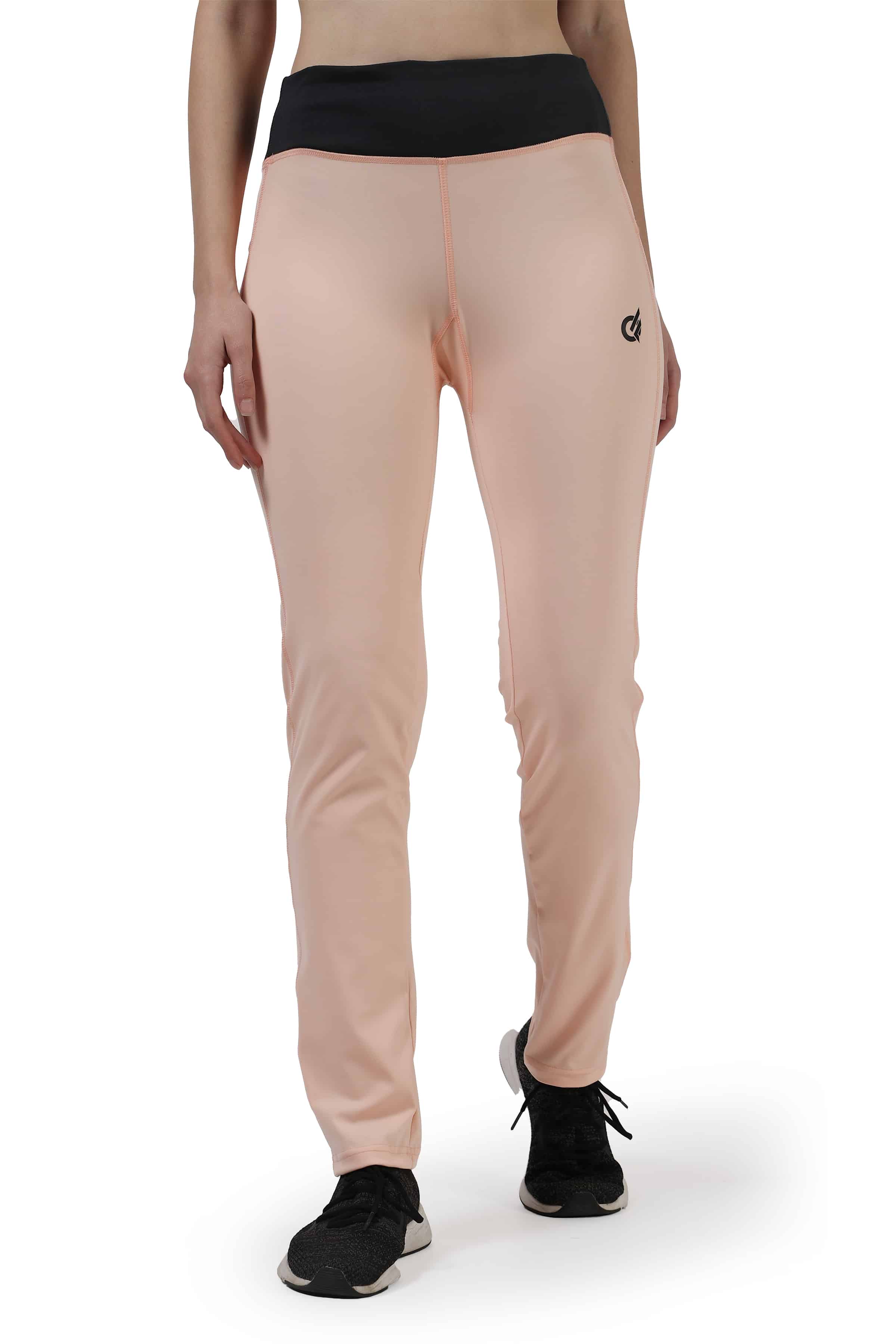 Peach Highly Stretchable Straight Fit Leggings