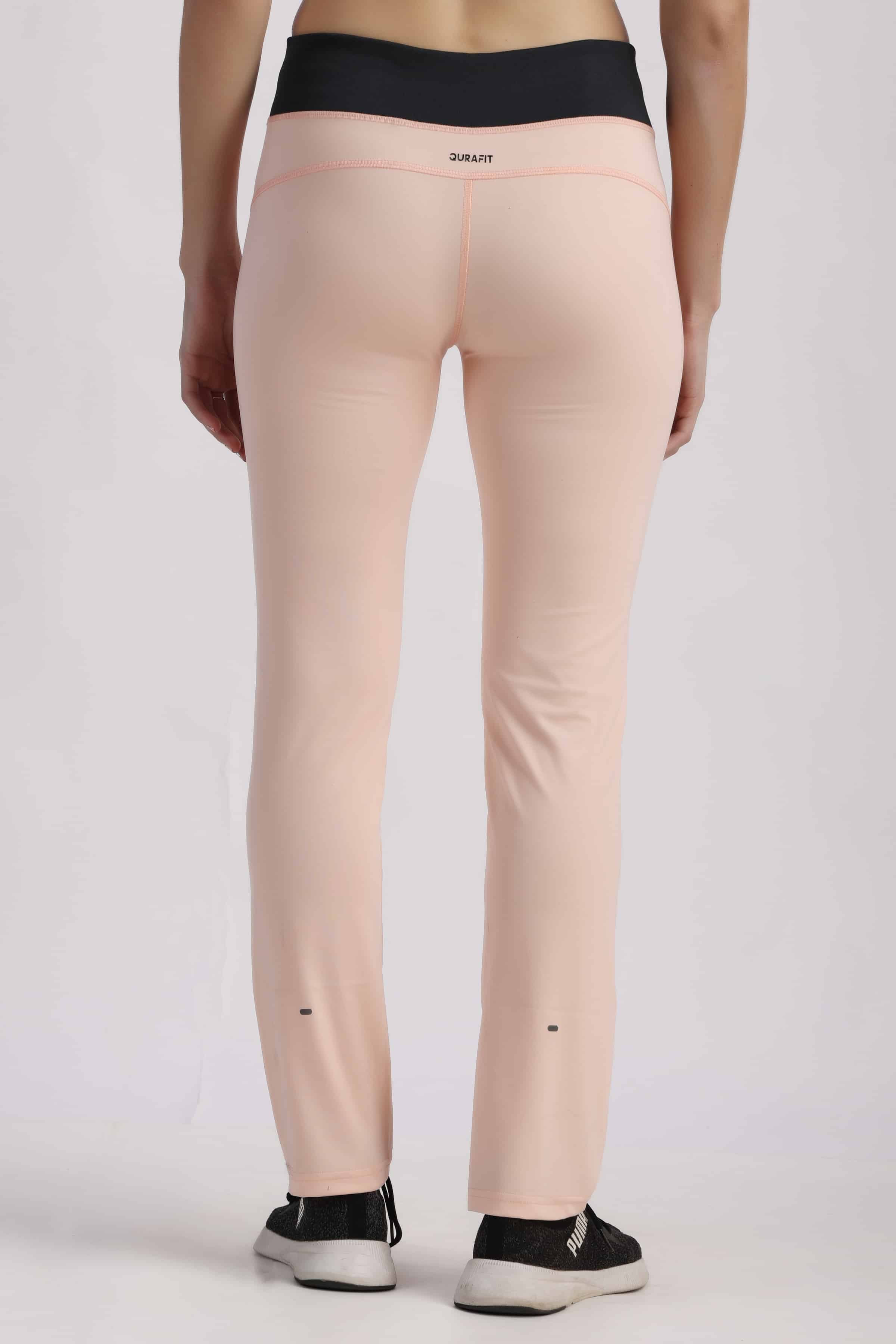 Peach Highly Stretchable Straight Fit Leggings