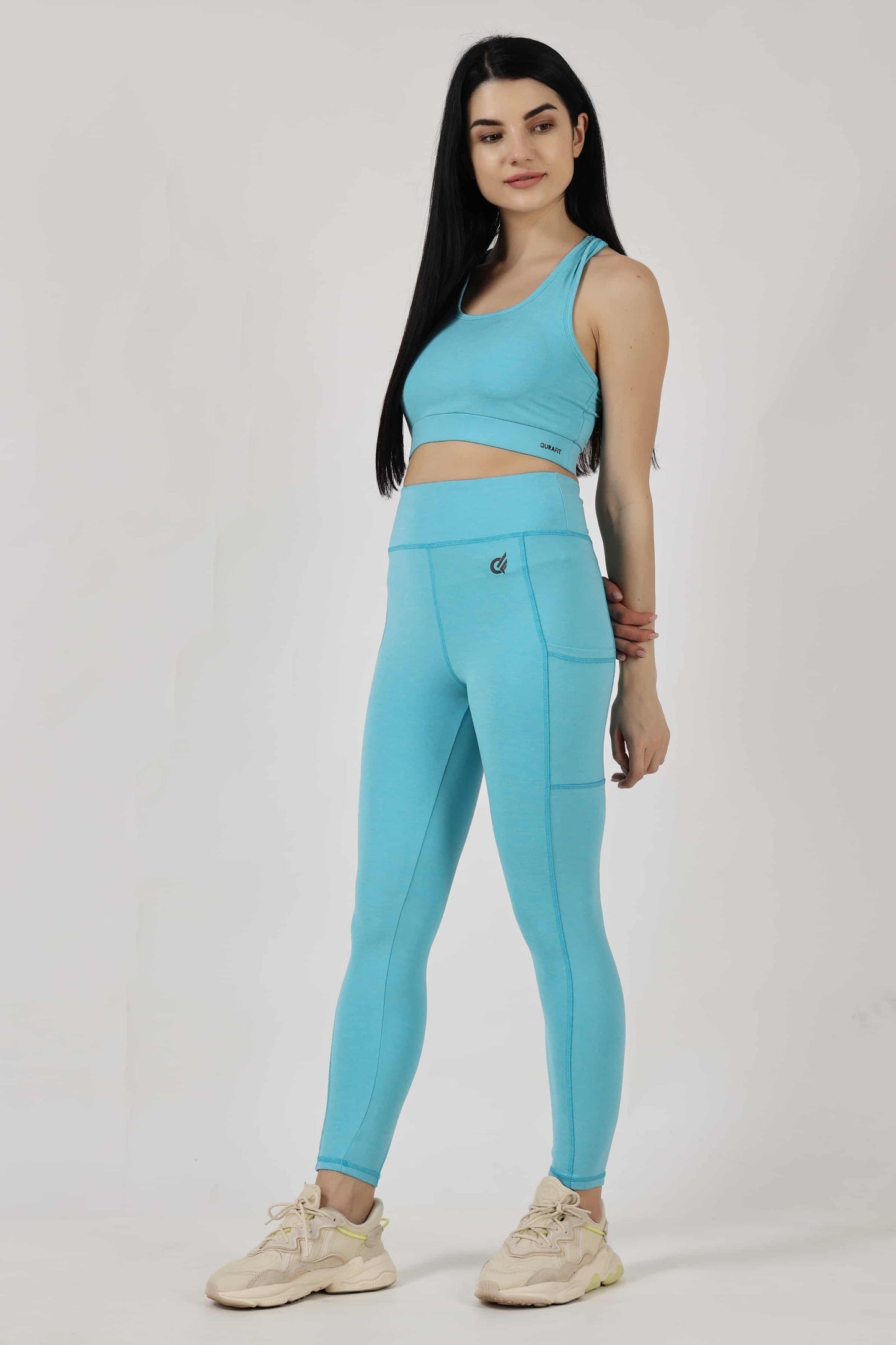 Sky Blue Highly Stretchable Leggings | Tights