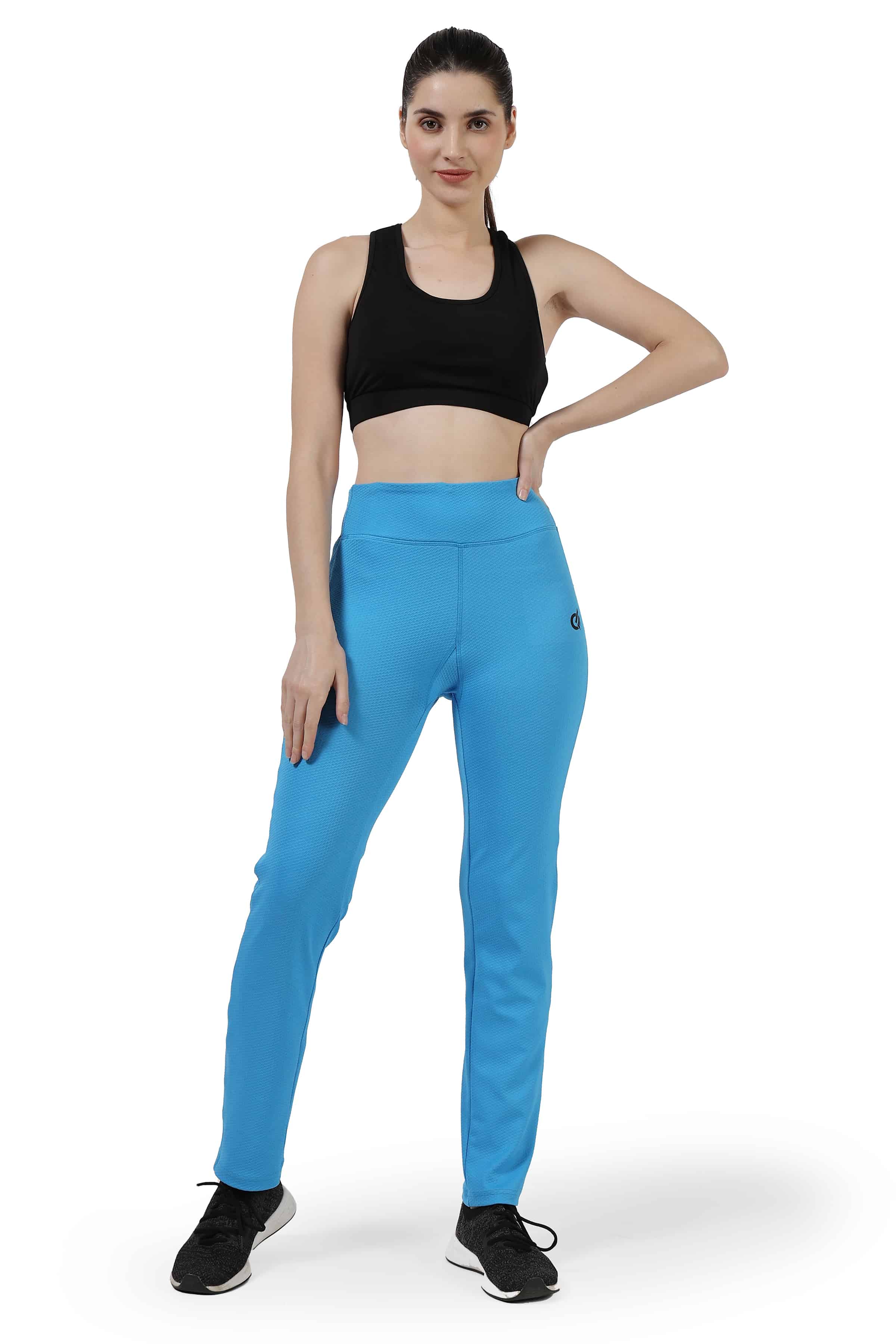 Dodger blue Highly Stretchable Straight Fit Leggings