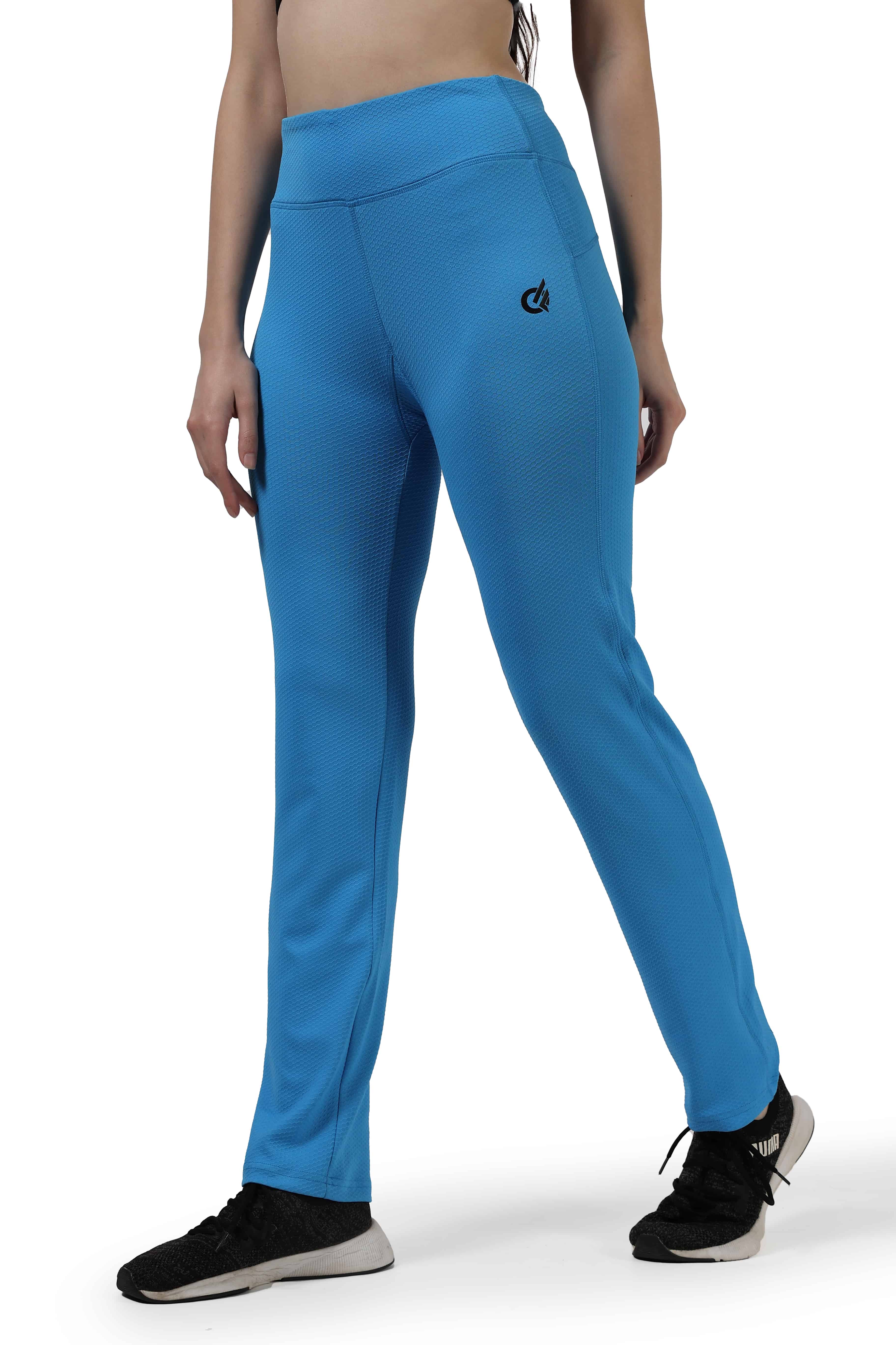 Dodger blue Highly Stretchable Straight Fit Leggings