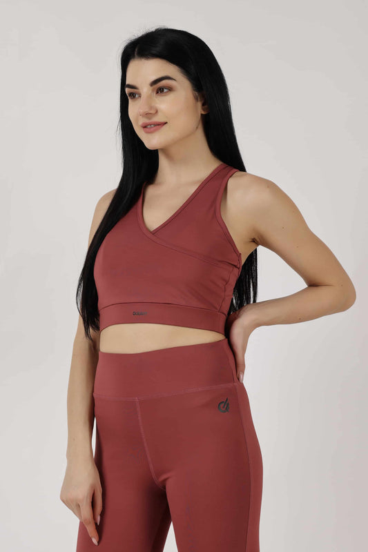 Rose Tan Sports Bra with removable cups