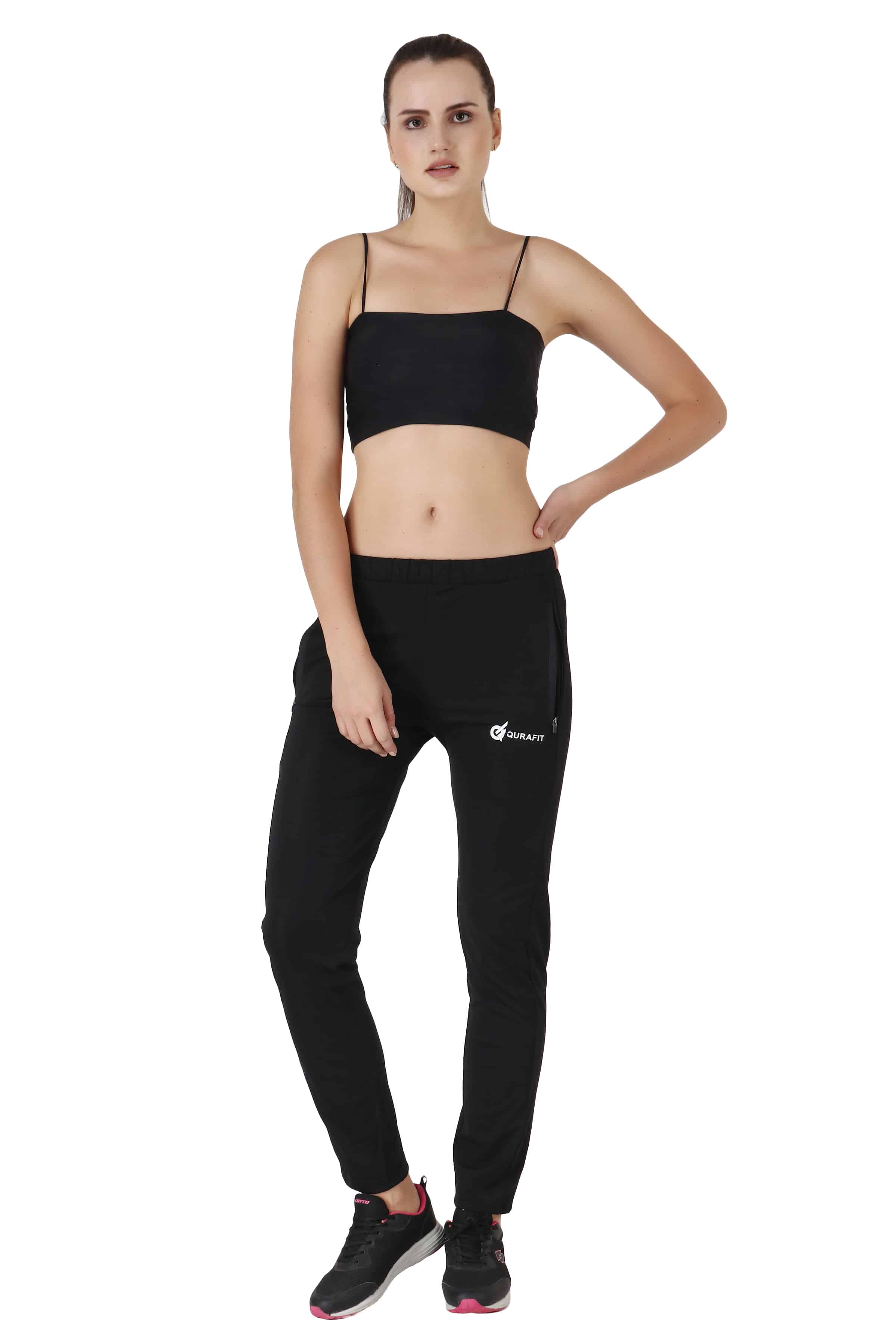 Black Highly Stretchable Track Pants