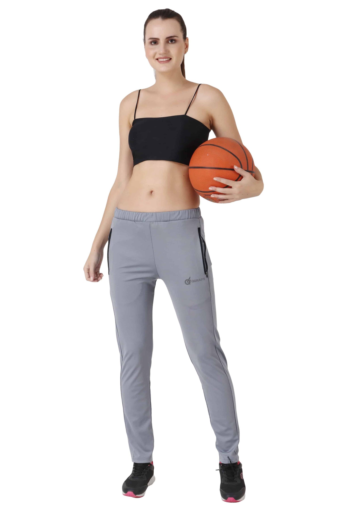 Cool Gray Qurafit Highly Stretchable Track Pants