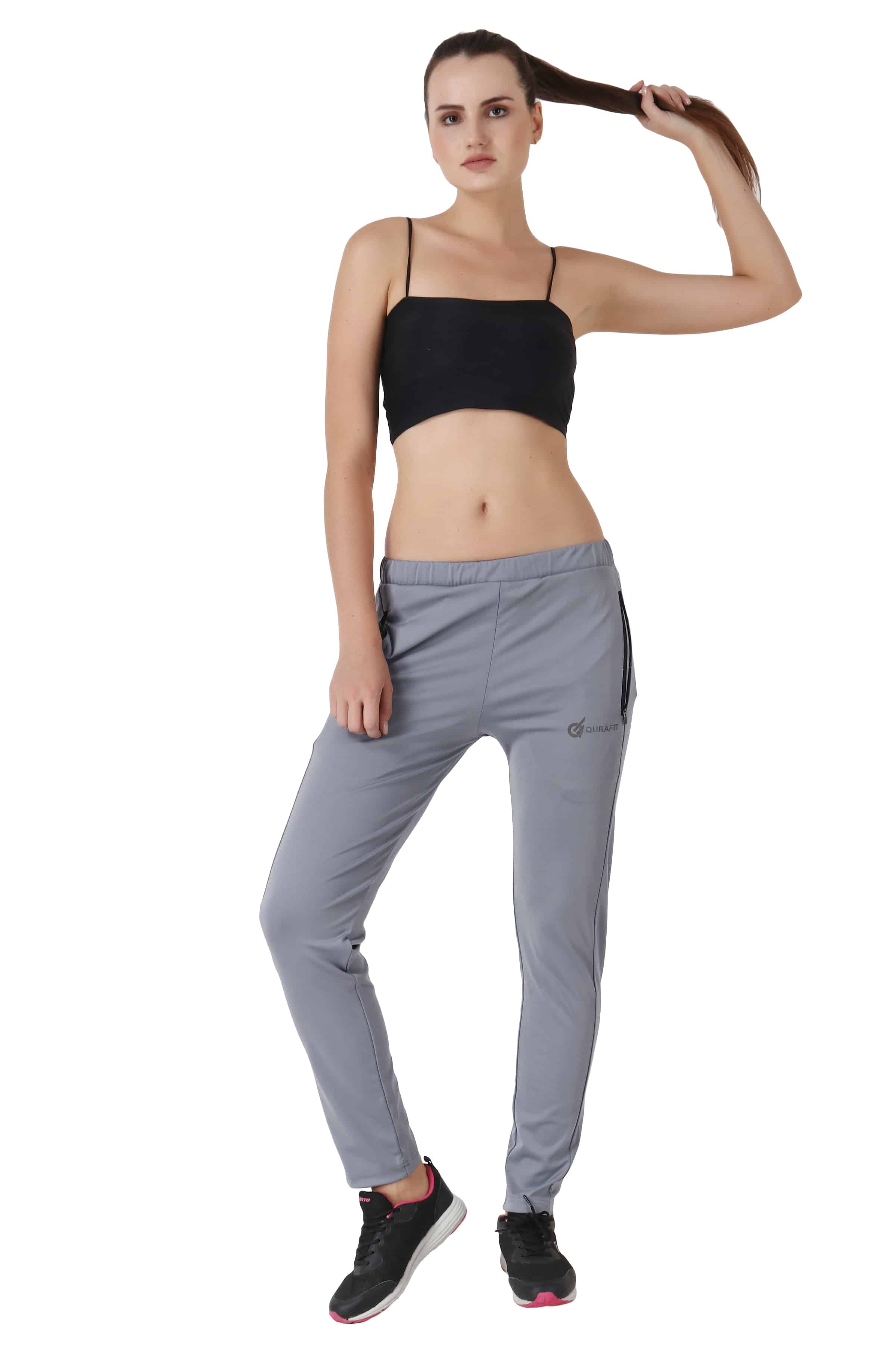 Cool Gray Qurafit Highly Stretchable Track Pants