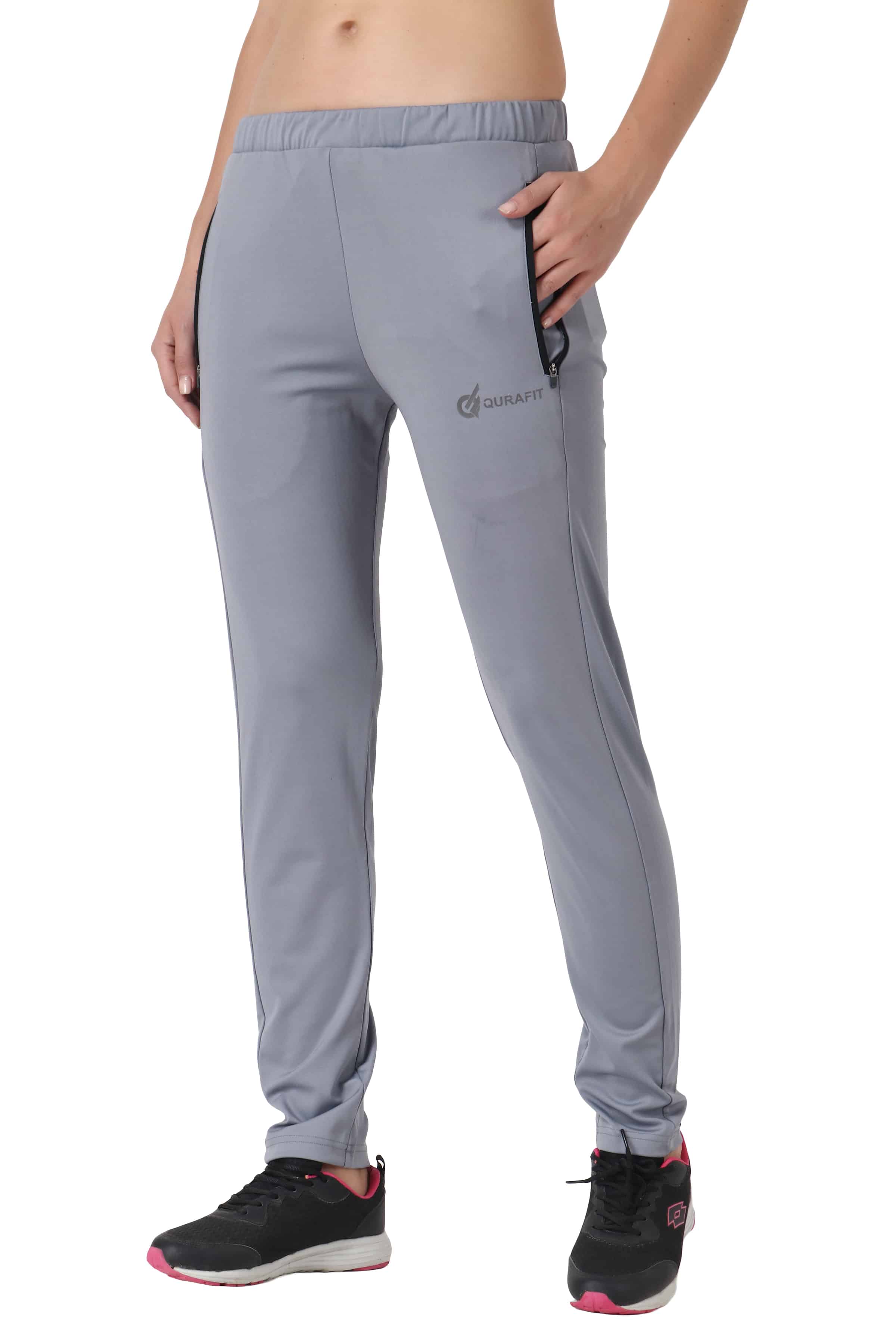 Cool Gray Qurafit Highly Stretchable Track Pants