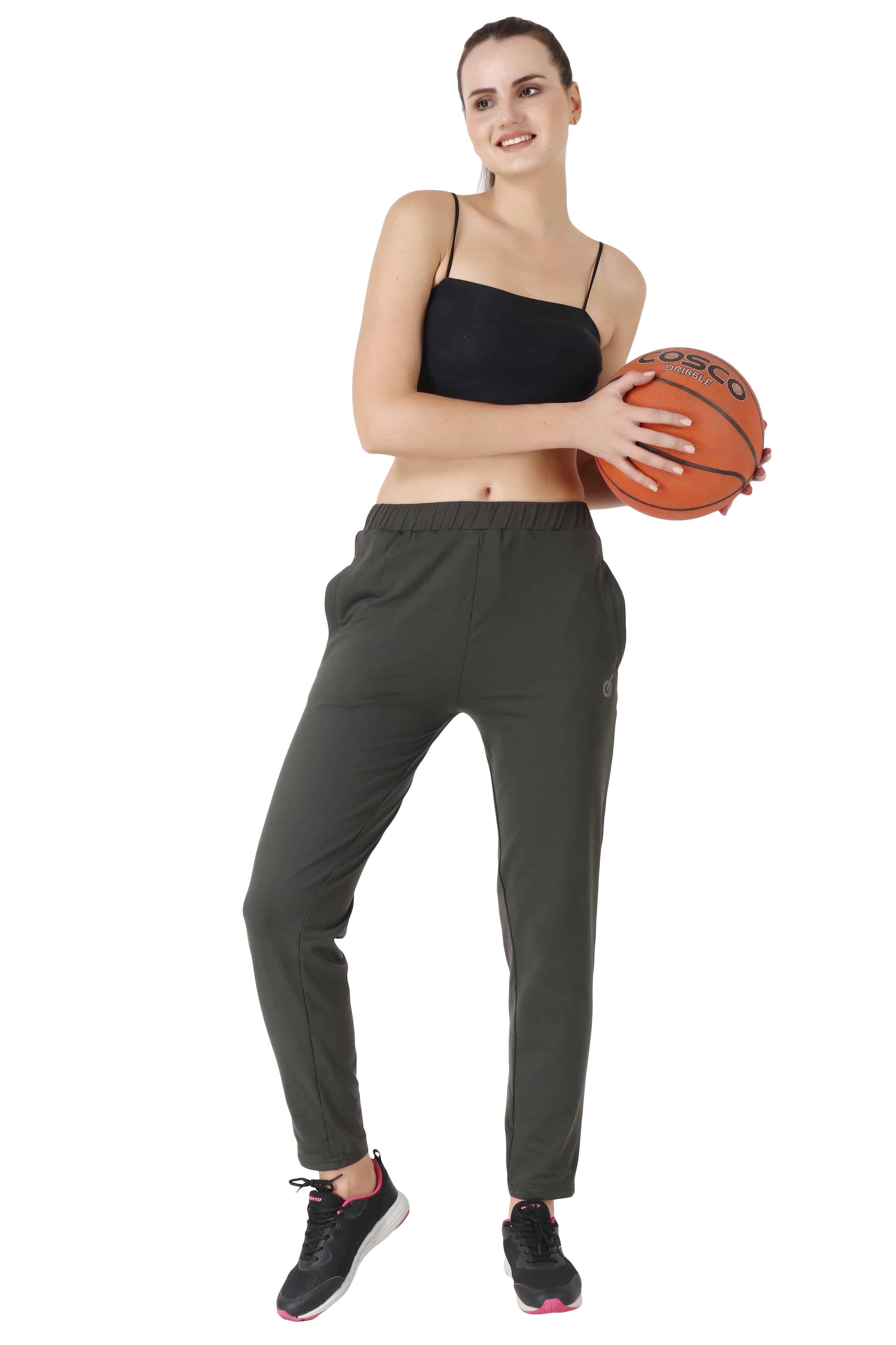 Olive Highly Stretchable Track Pants