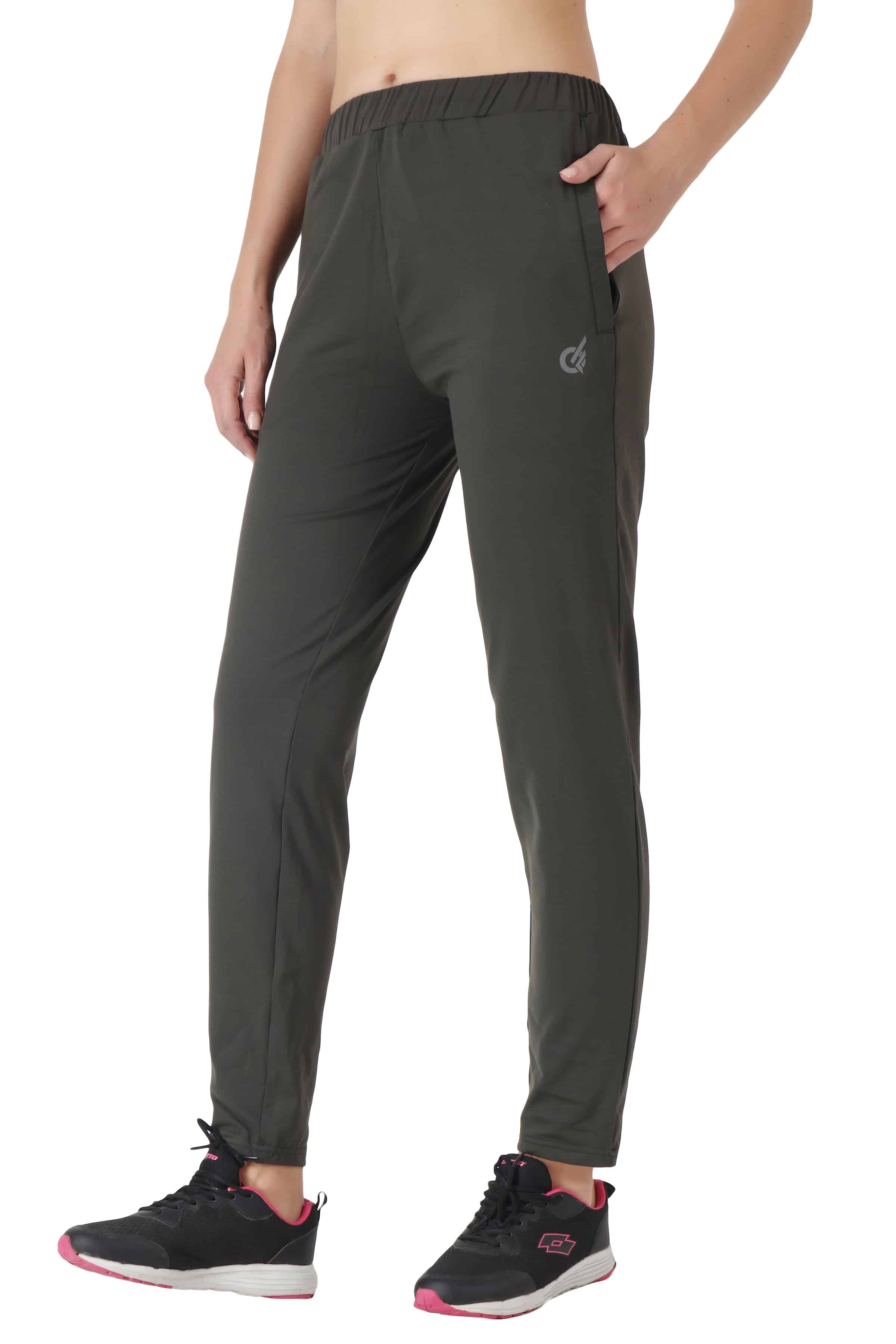 Olive Highly Stretchable Track Pants