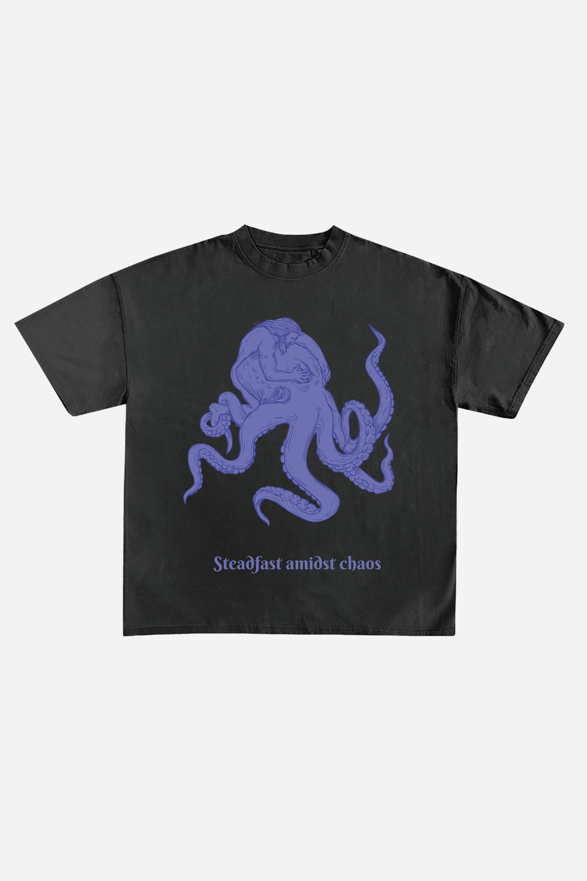 STEADFAST AMIDST CHAOS DESIGNED OVERSIZED T-SHIRT