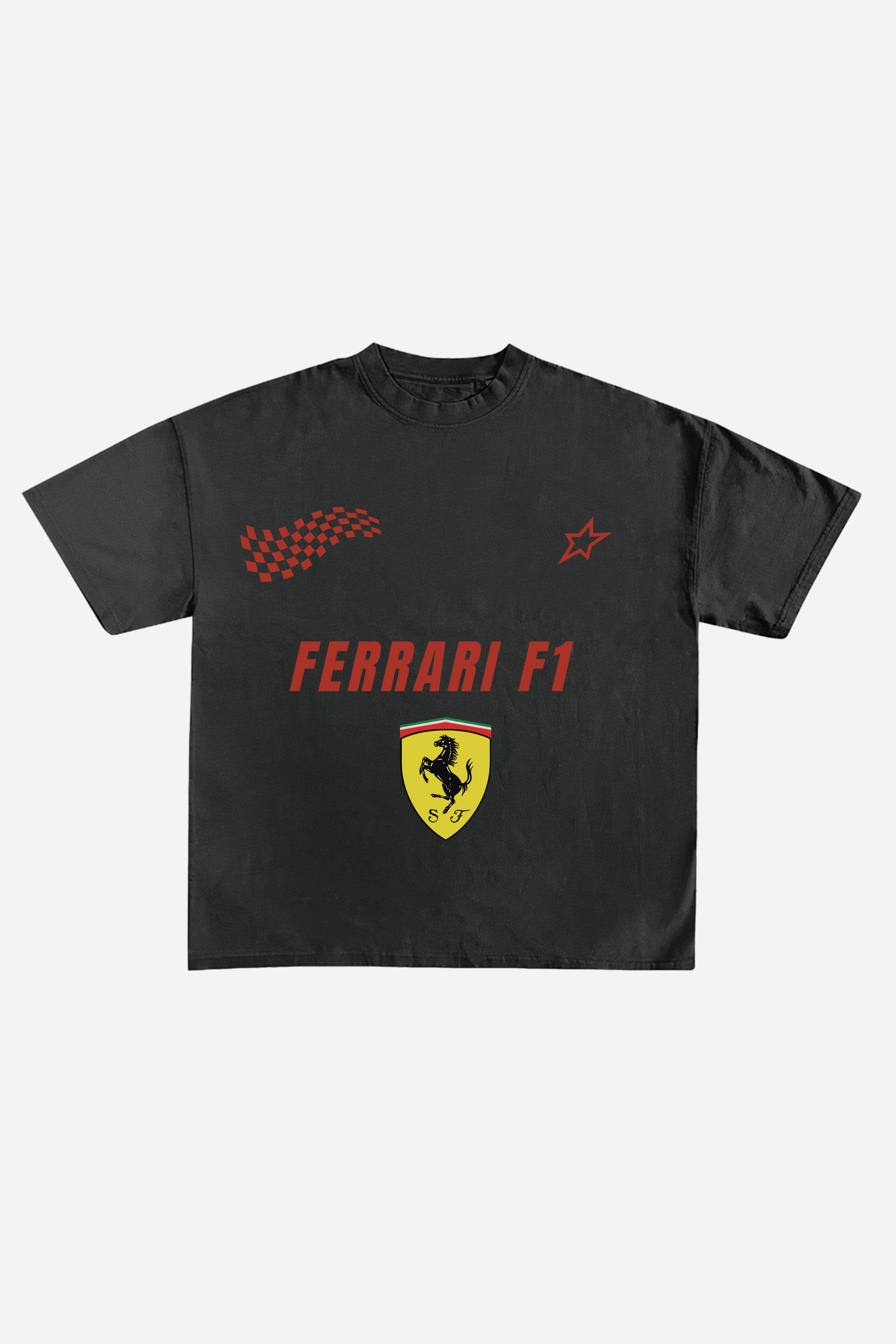 FERRARI F1 CARS DESIGNED OVERSIZED T-SHIRT