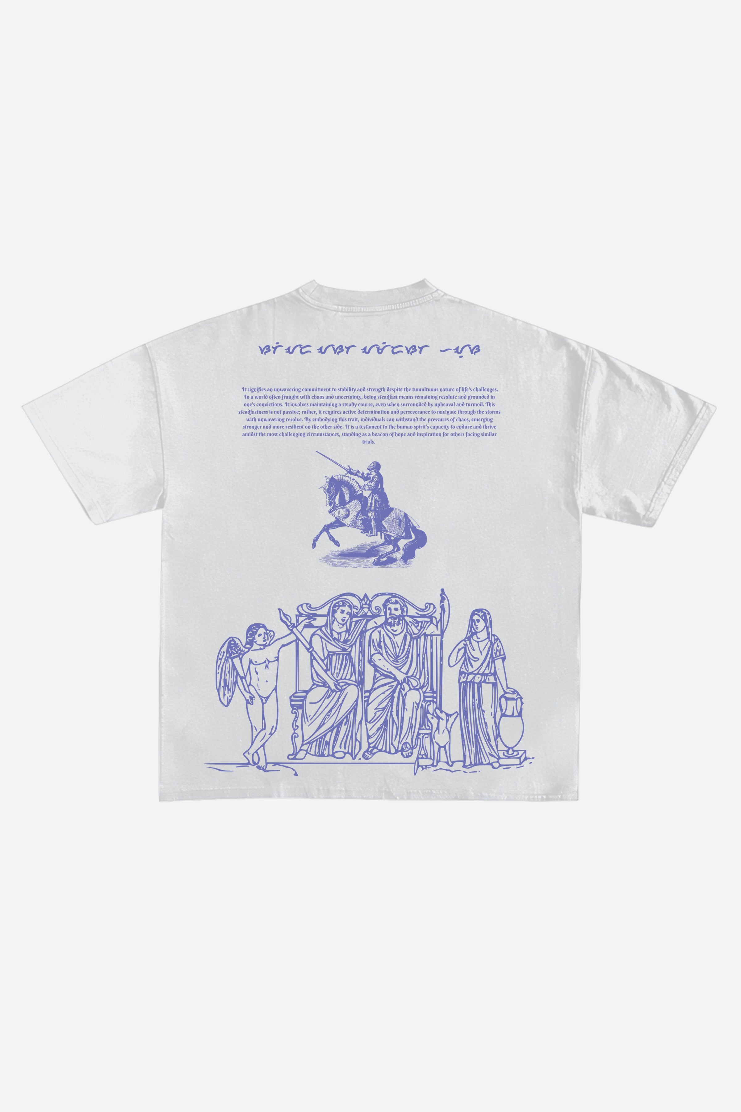 STEADFAST AMIDST CHAOS DESIGNED OVERSIZED T-SHIRT