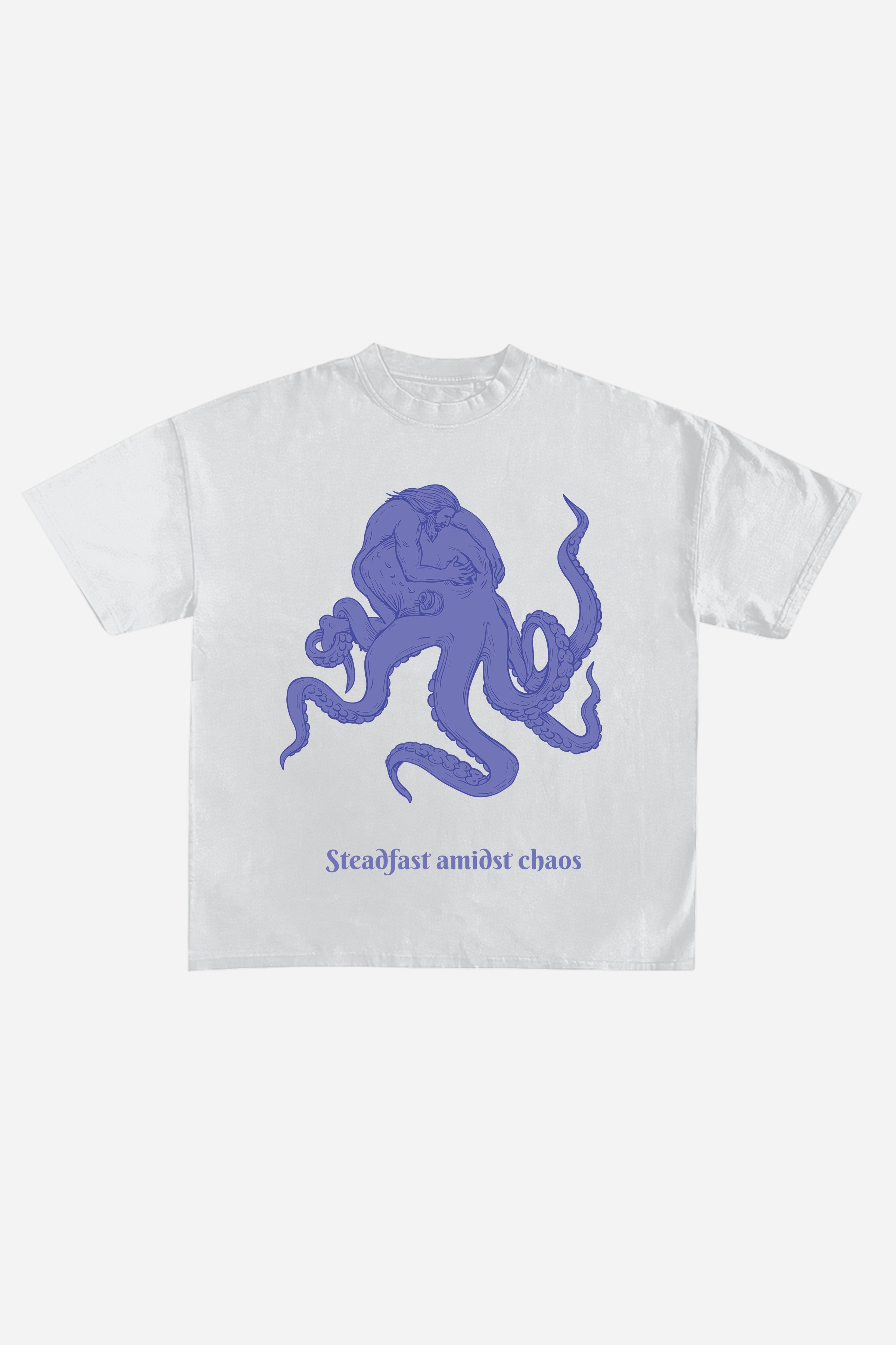 STEADFAST AMIDST CHAOS DESIGNED OVERSIZED T-SHIRT