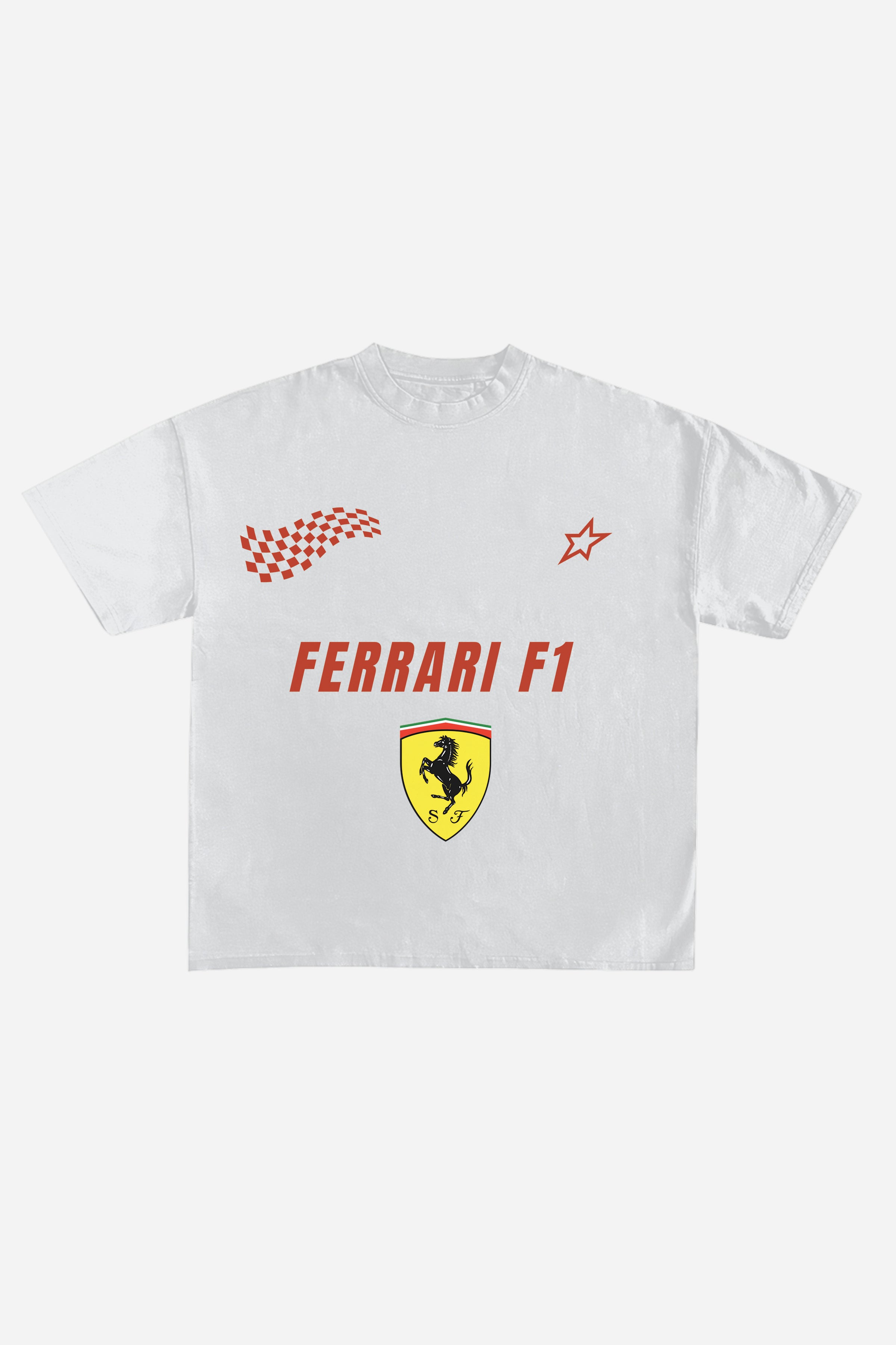 FERRARI F1 CARS DESIGNED OVERSIZED T-SHIRT